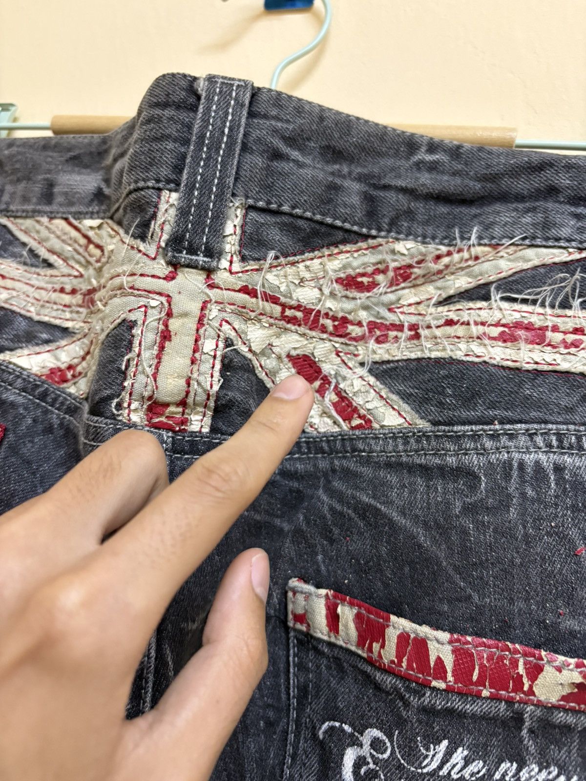 If Six Was Nine × Japanese Brand Vintage Y2k Jack Serika Poem Skull Printed Flared Jeans Size US 34 / EU 50 - 23 Thumbnail