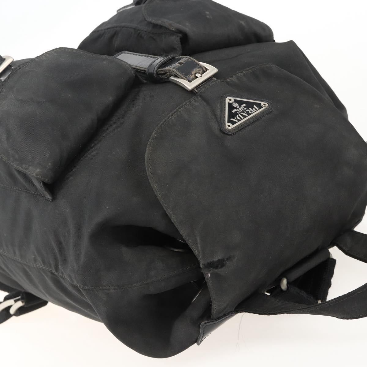 PRADA Backpack Nylon Black Silver Auth YKZ1087 - Jerrillo