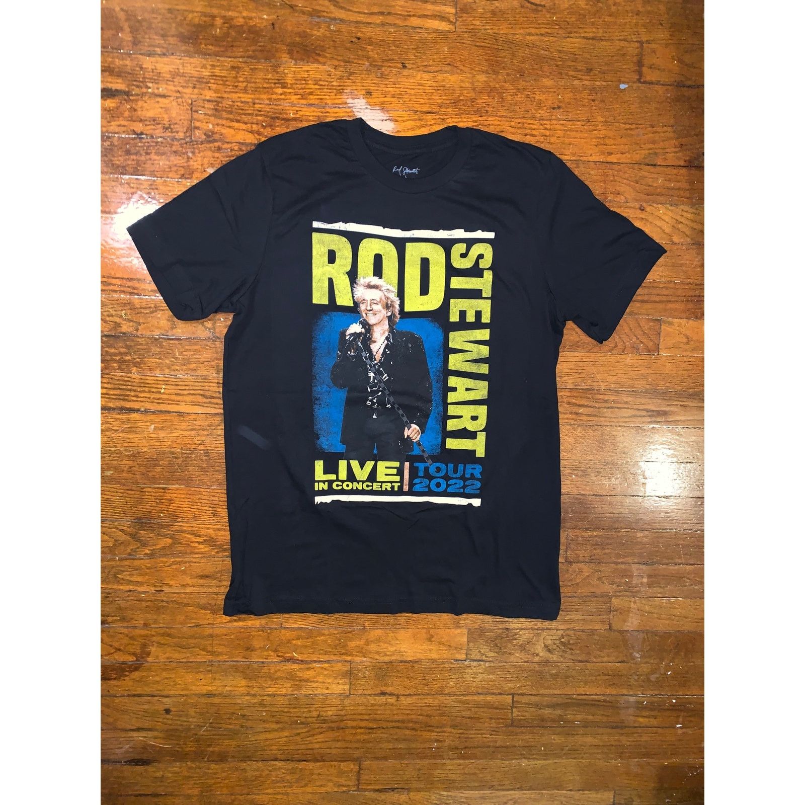 Band Tees Rod Stewart 2022 Live Tour T Shirt Black Made in USA Large Size US L / EU 52-54 / 3 - 3 Thumbnail