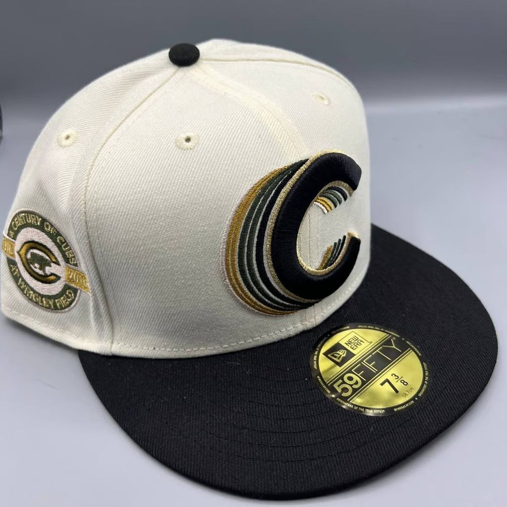 New Era Chicago Cubs Hat Men 7 3/8 White 59Fifty New Era Fitted Cap Size ONE SIZE - 1 Thumbnail