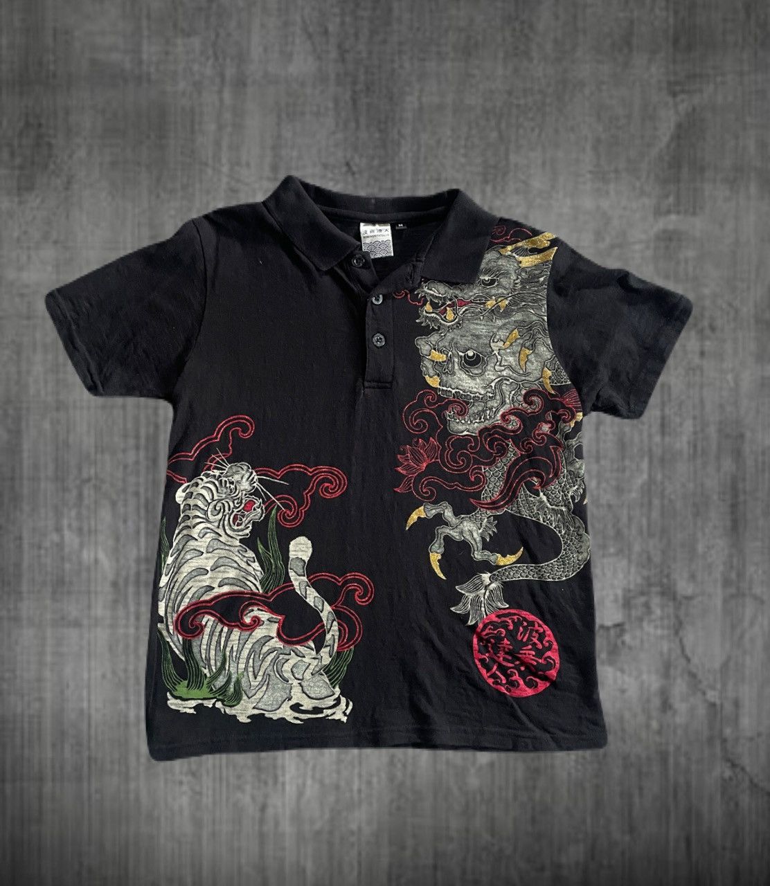 Japanese Brand 2000s Japanese archive Glitter Sukajan Yakuza Polo Size US S / EU 44-46 / 1 - 1 Thumbnail