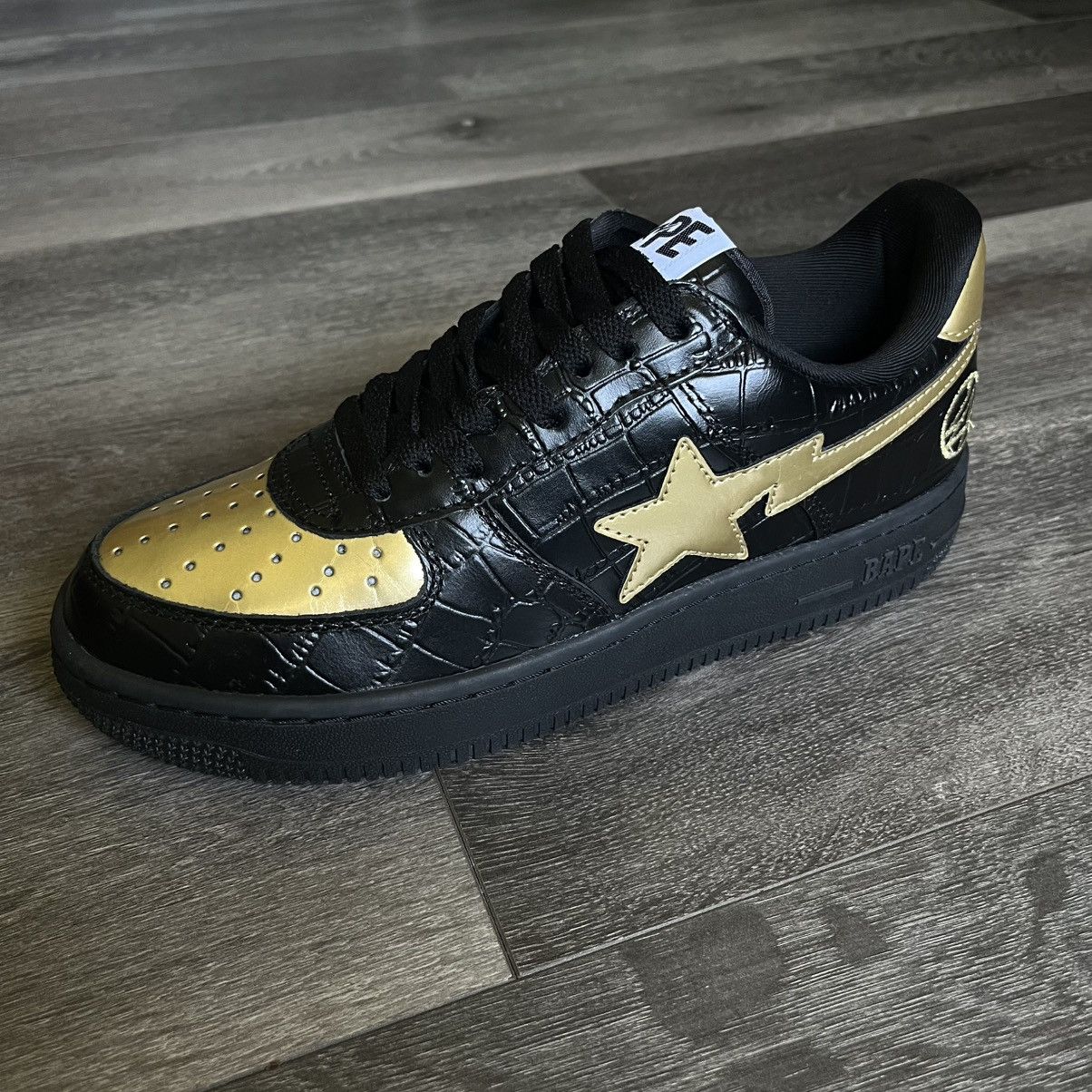 Bape New A Bathing Ape Bape Bapesta 24 Karat Black Gold Sneakers Size US 8.5 / EU 41-42 - 13 Thumbnail