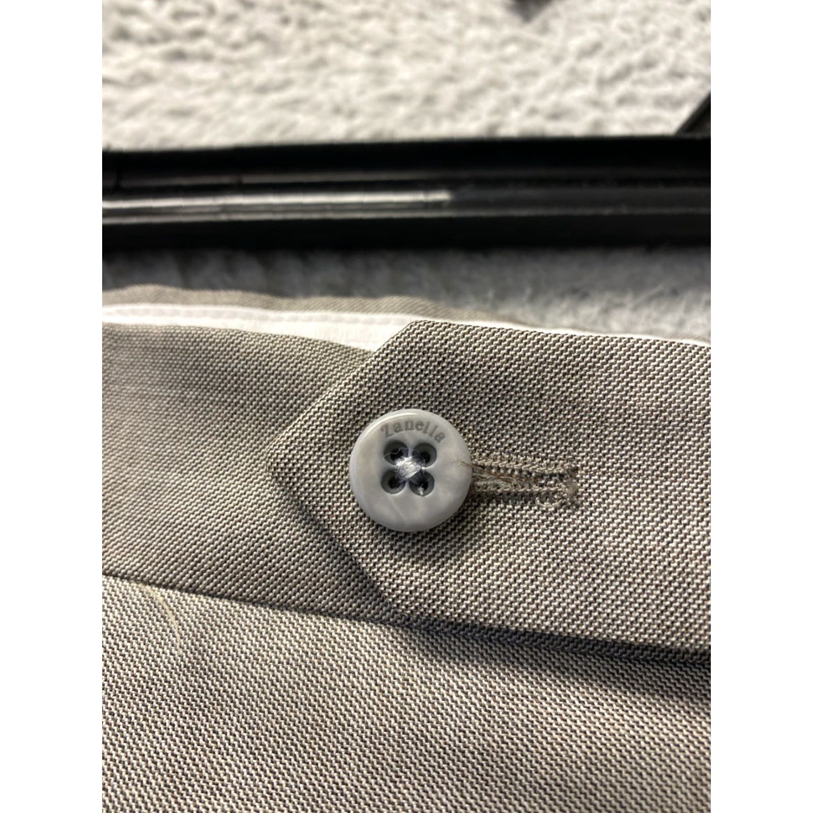 ZANETTI Wool Pants Mens 38x30 Sand Gray Dress Pants Straight Leg NWOT