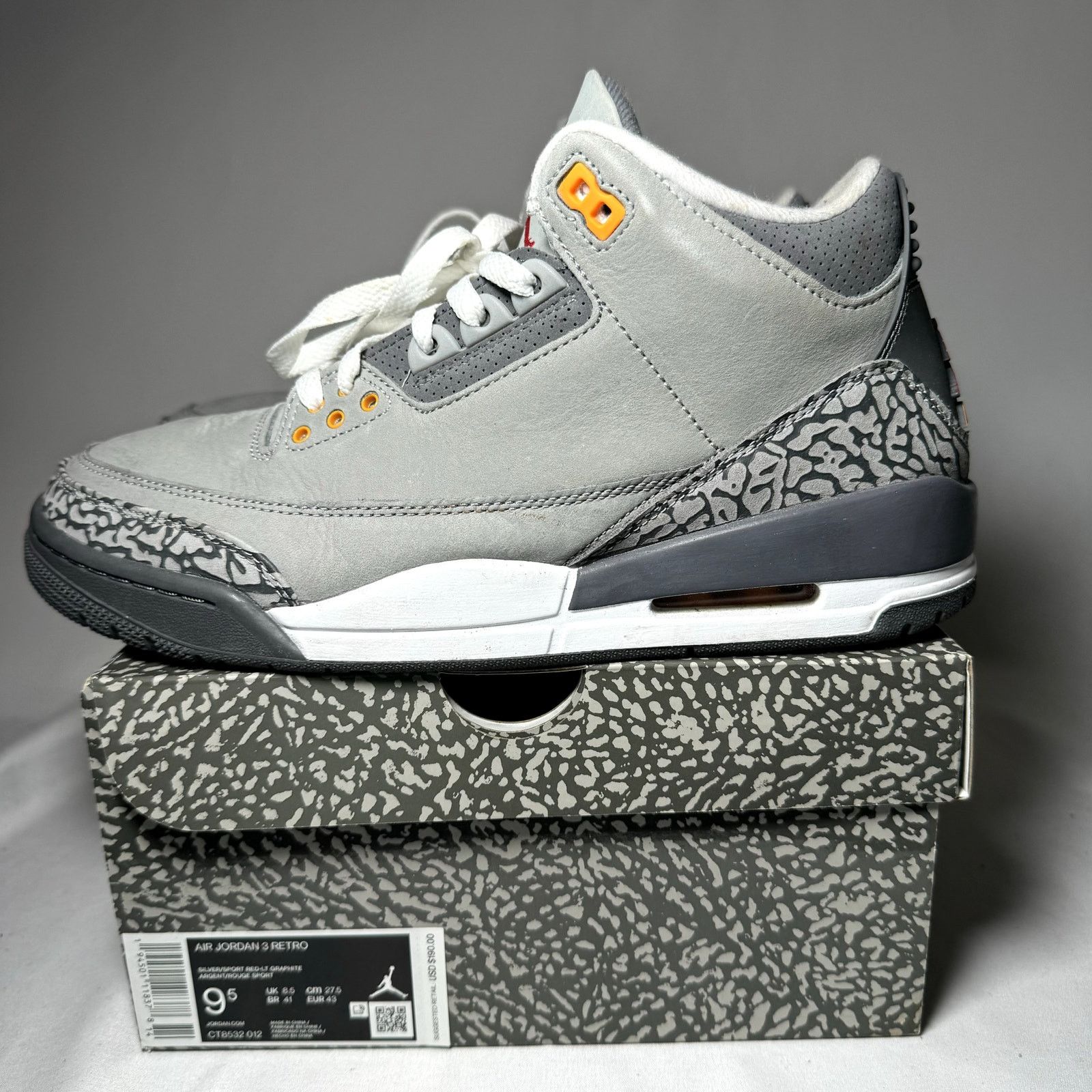 Jordan Brand × Nike Size 9.5 - Air Jordan 3 Retro Cool Grey 2021 Men's Shoes Size US 9.5 / EU 42-43 - 8 Thumbnail