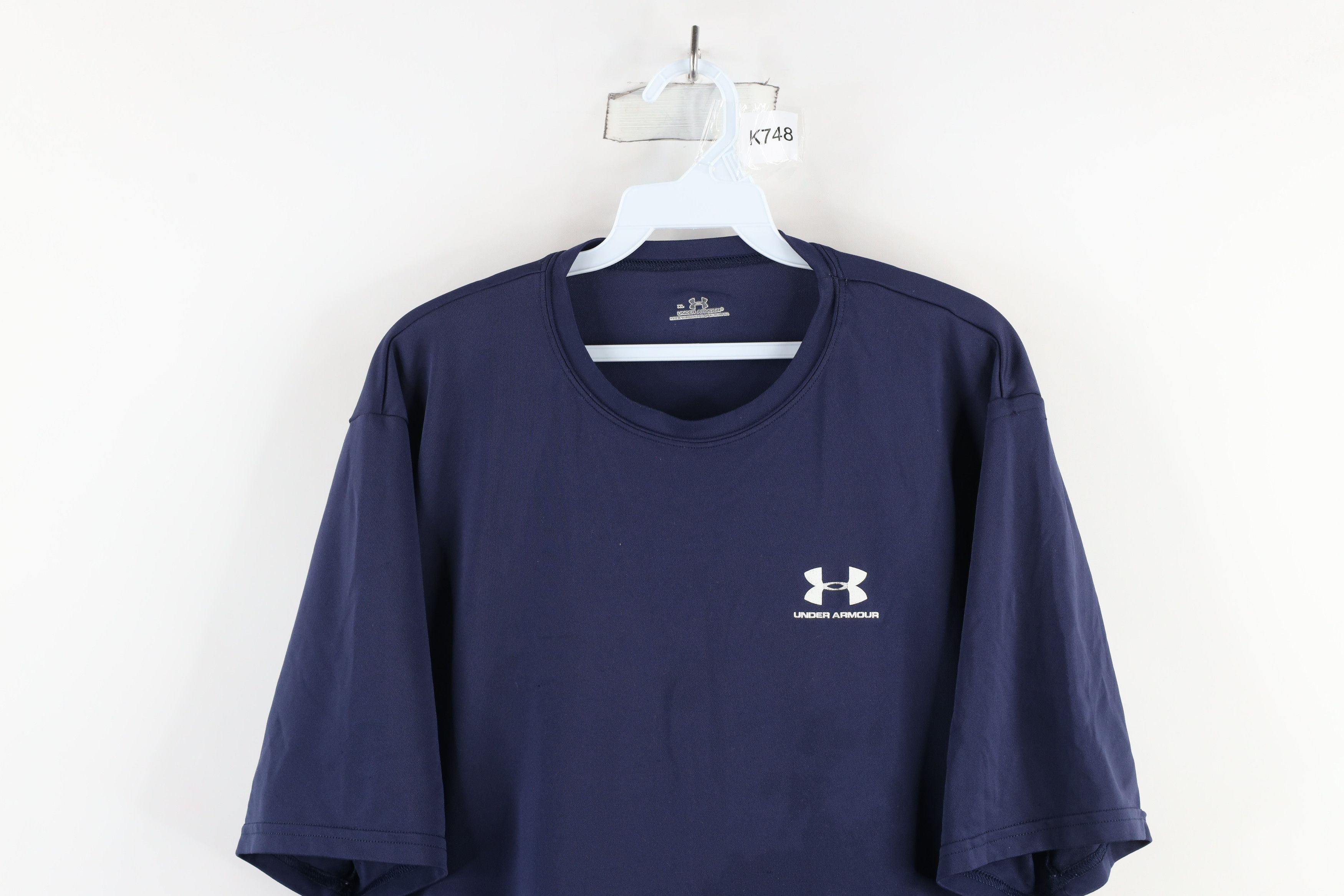 Under Armour × Vintage Vintage Under Armour Spell Out Training Gym T-Shirt Blue Size US XL / EU 56 / 4 - 2 Thumbnail