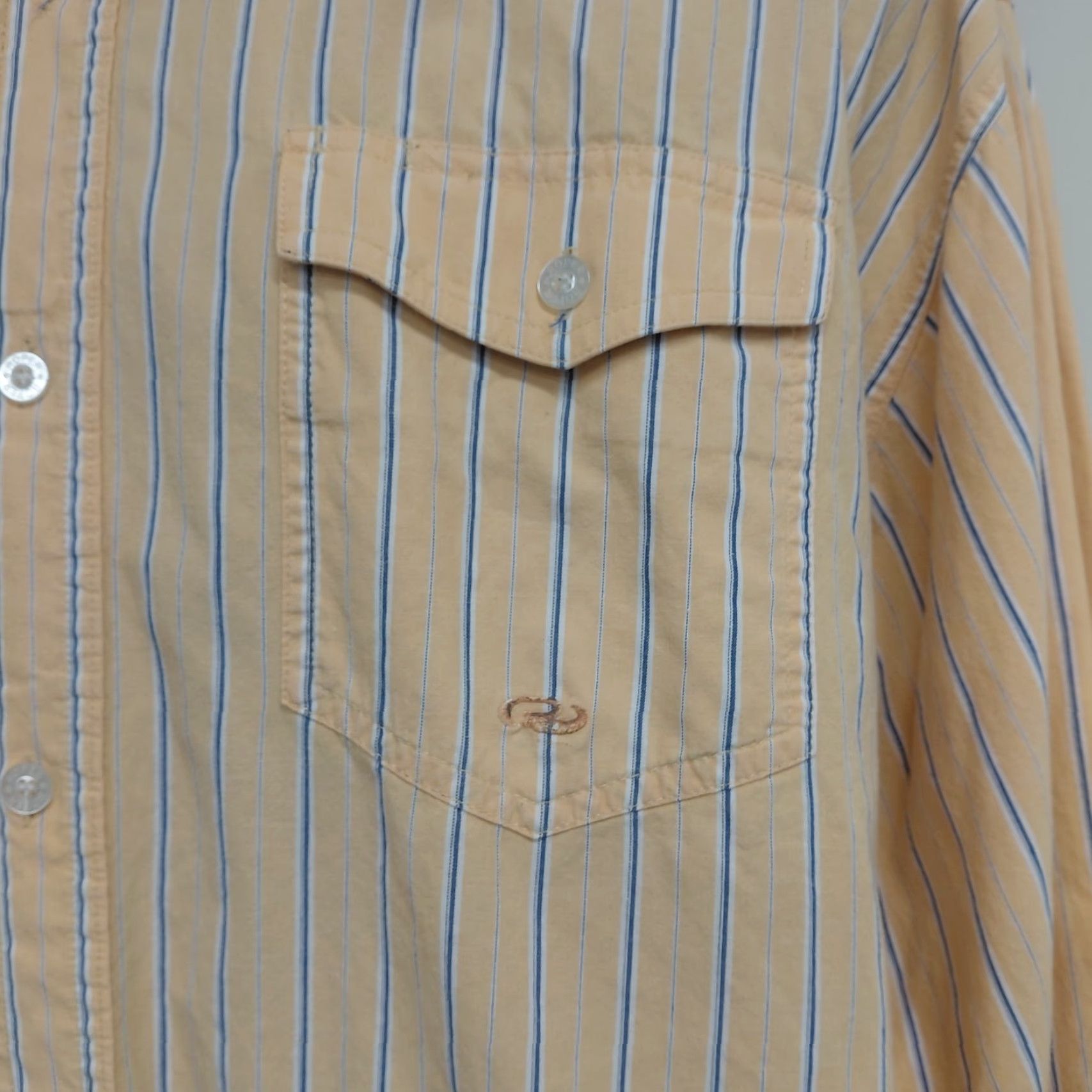 Roper VINTAGE Roper Shirt Mens 2XL Western Button-Up Long Sleeve Striped Tan Blue Size US XXL / EU 58 / 5 - 6 Thumbnail