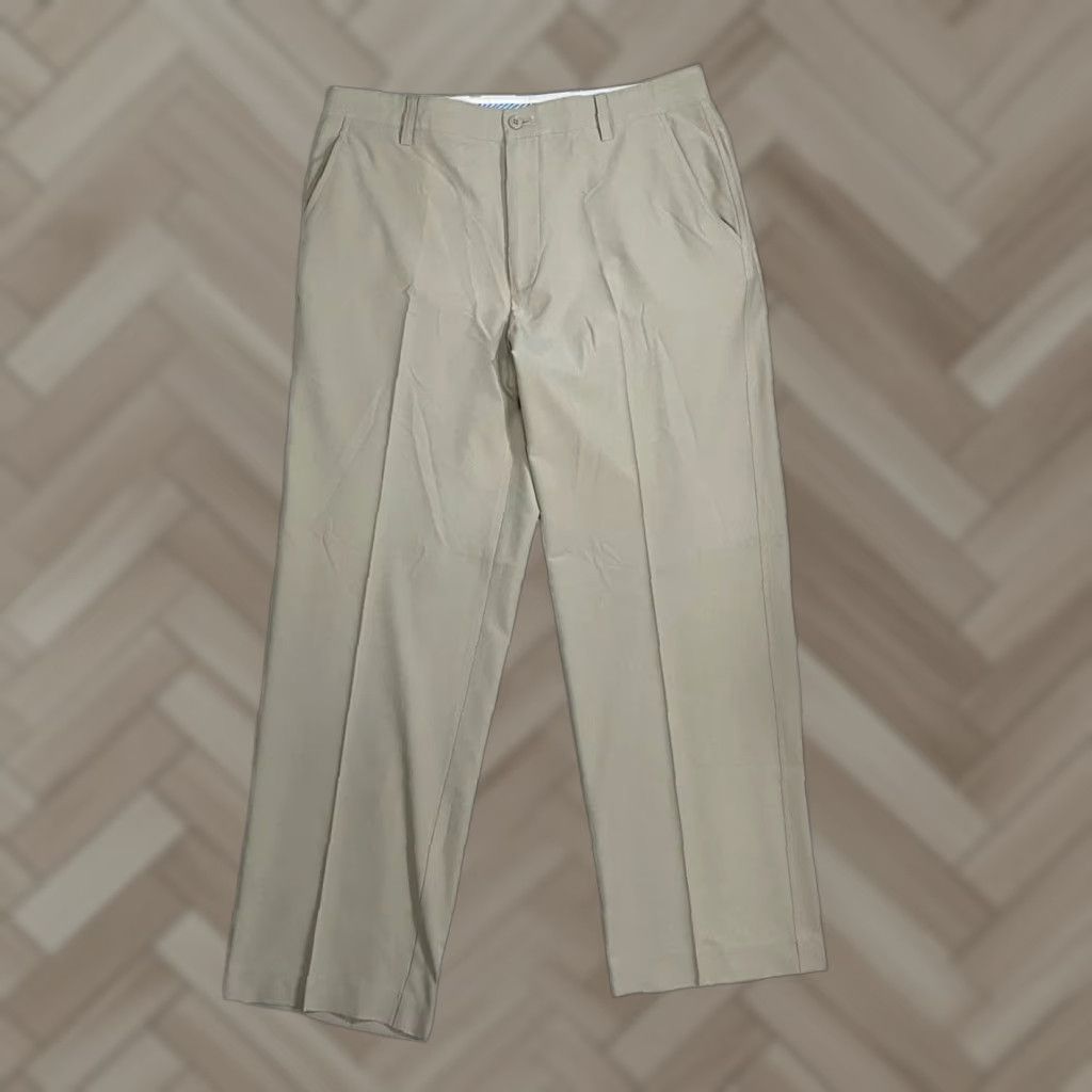 Footjoy Mens Golf Pants Beige Solid Straight Leg Flat Front Stretch FJ sz 34x30