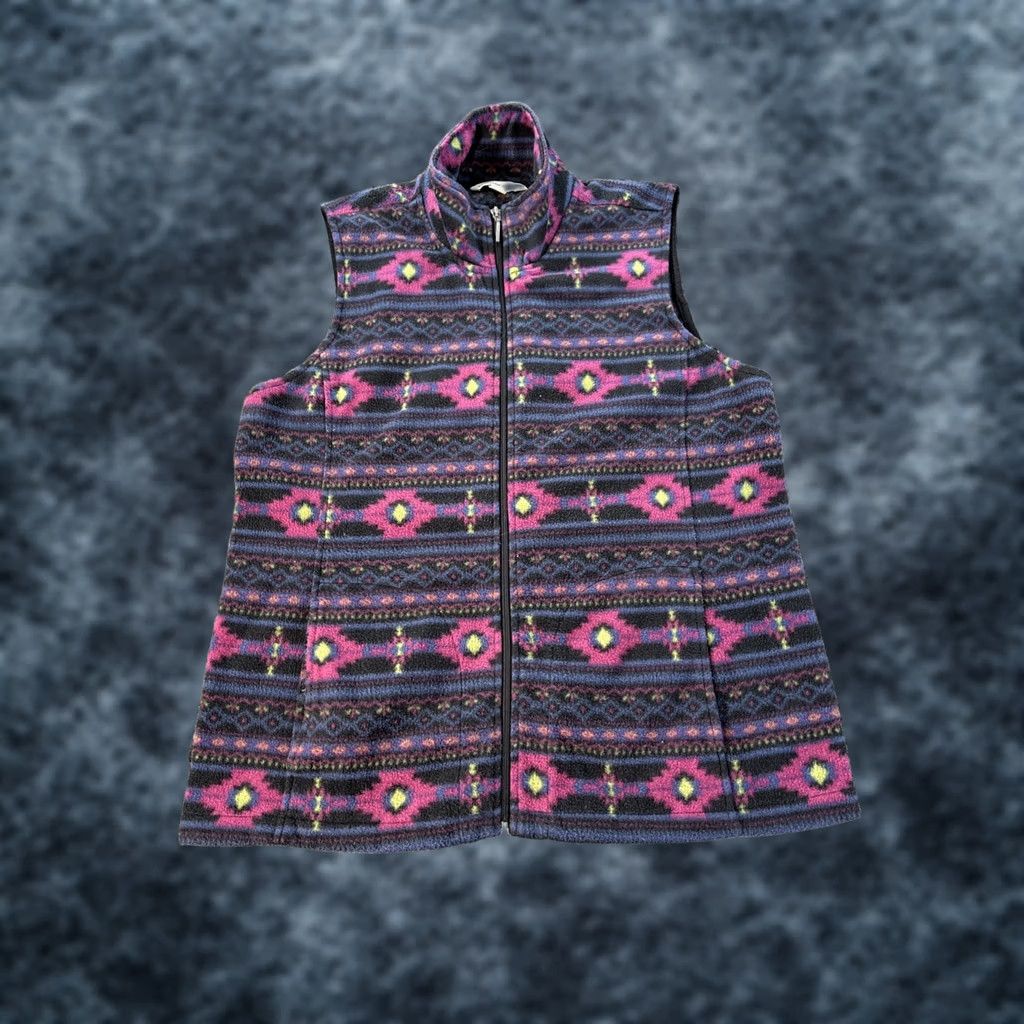 Coldwater Creek VINTAGE Coldwater Creek Jacket Womens XL Full Zip Fleece Purple Aztec 90s Y2K Womens Size XL / US 12-14 / IT 48-50 - 1 Thumbnail