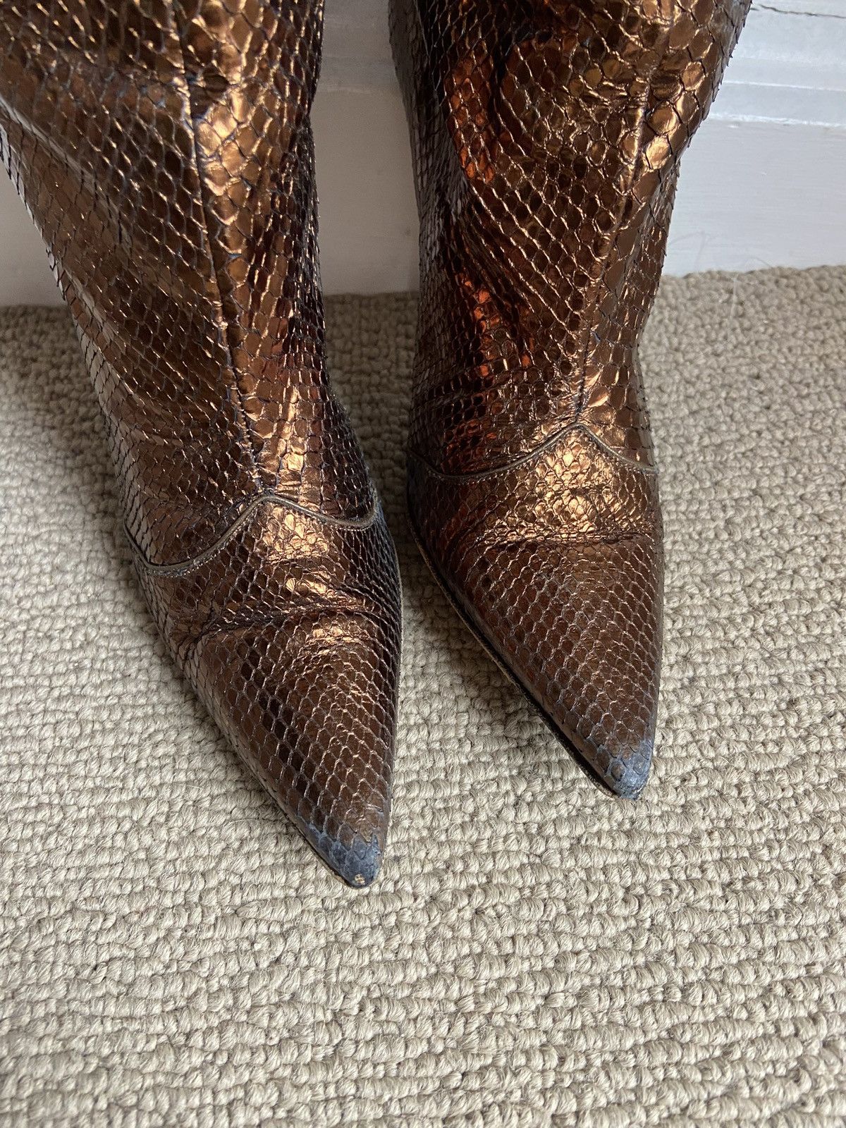 Jimmy Choo Jimmy Choo Mavis Python Metallic Boots Size US 8 / IT 38 - 7 Thumbnail