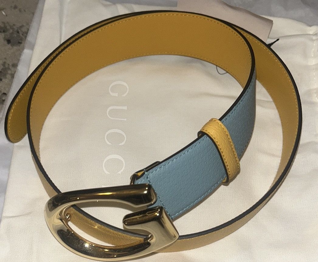 Gucci Gucci Belt 709954 G LOGO Memorable BUCKLE Two Tone Belt Size ONE SIZE - 4 Thumbnail