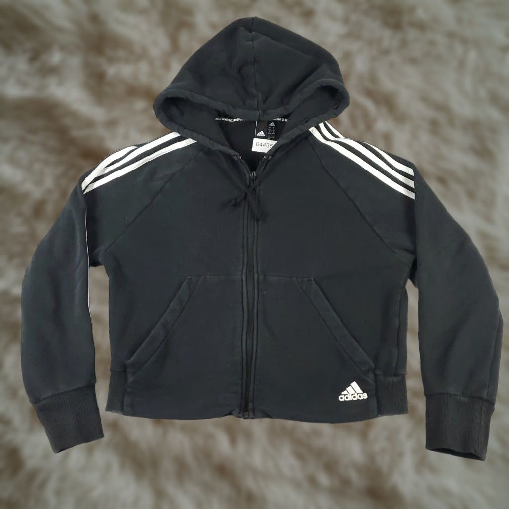Adidas Womens Adidas Small Black Full Zip Up Hoodie Sweatshirt Ladies Size S / US 4 / IT 40 - 1 Thumbnail