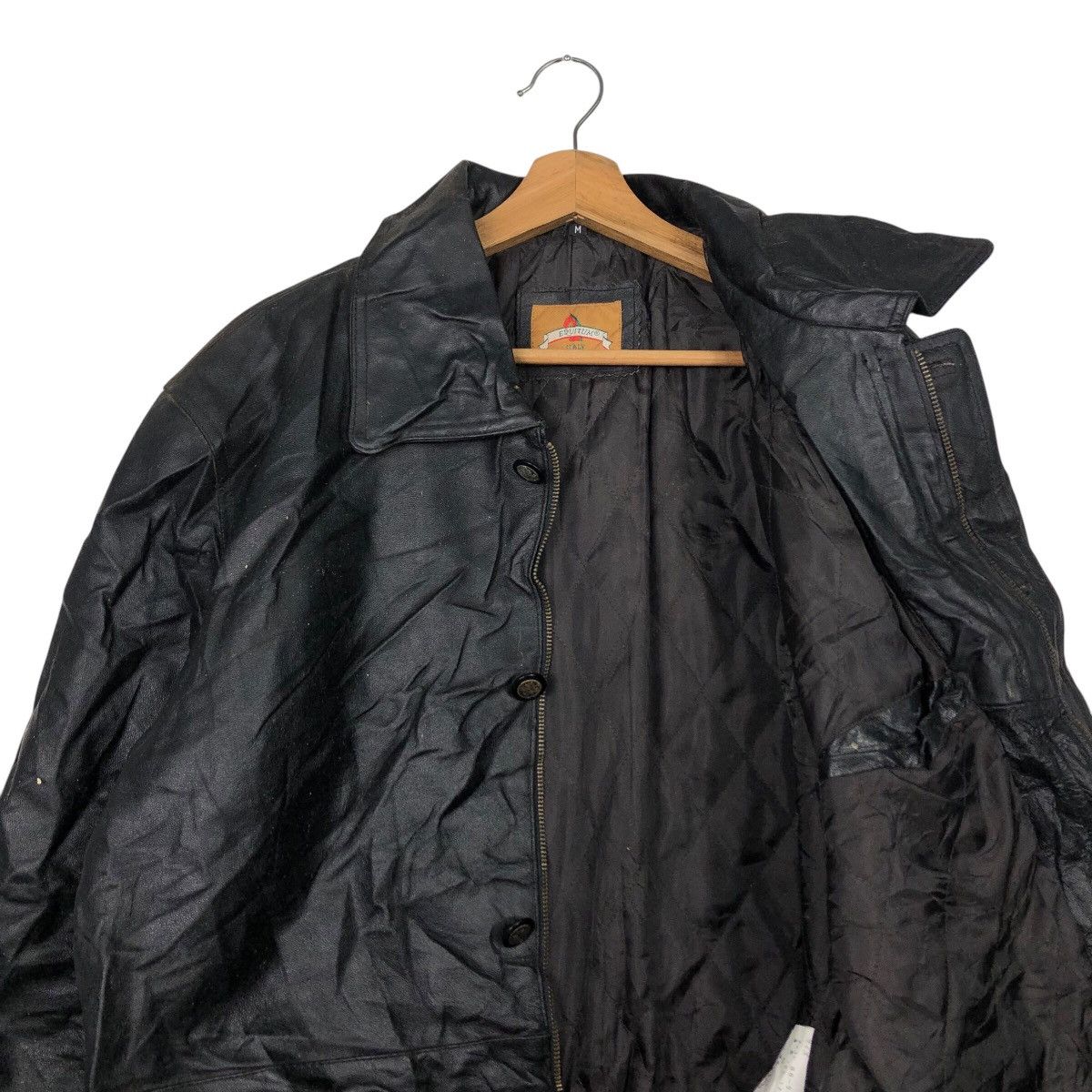 Japanese Brand 📌Vintage Leather Jacket Equitum Italy Blanket Issey Miyake Size US M / EU 48-50 / 2 - 13 Thumbnail