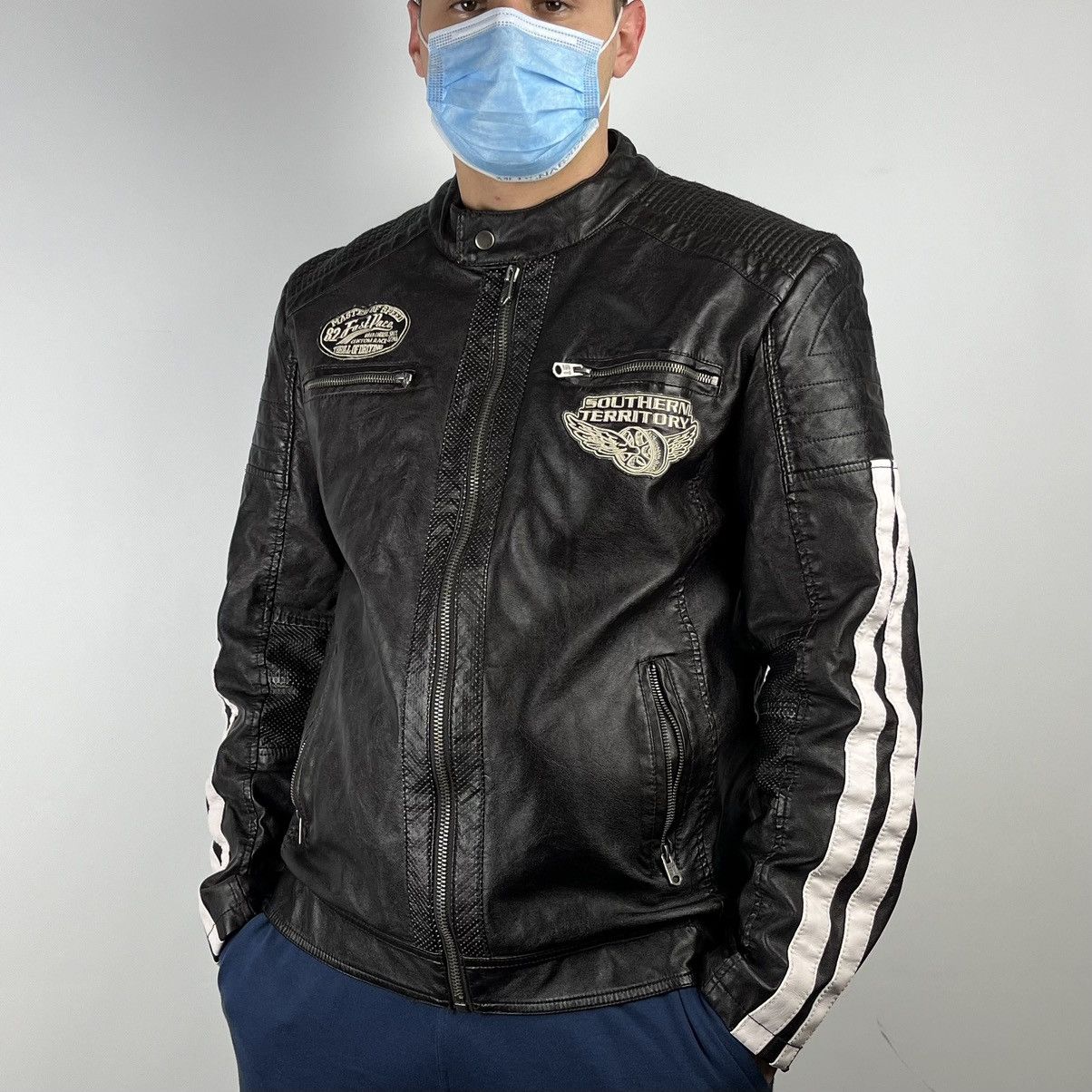 Genuine Leather Leather jacket racing jacket size Medium Size US M / EU 48-50 / 2 - 1 Thumbnail