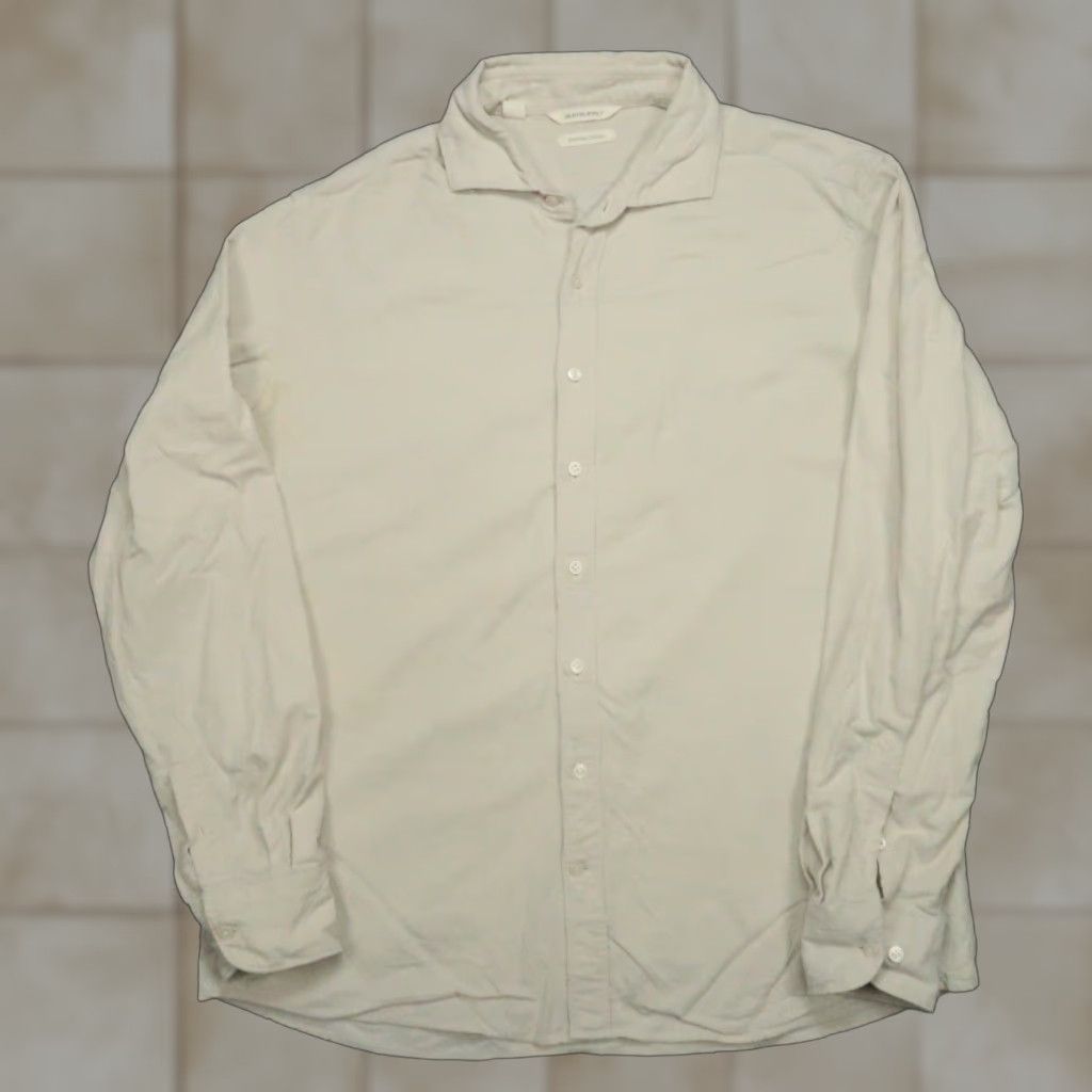 Suitsupply Suitsupply Shirt Mens L 16.5 Khaki Tan Egyptian Cotton Slim Micro Corduroy Beige Cotton Dress Shirt Long Sleeve Button Size US L / EU 52-54 / 3 - 1 Thumbnail