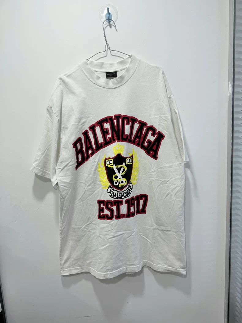 Balenciaga White Distressed Letter T-shirt - dmc