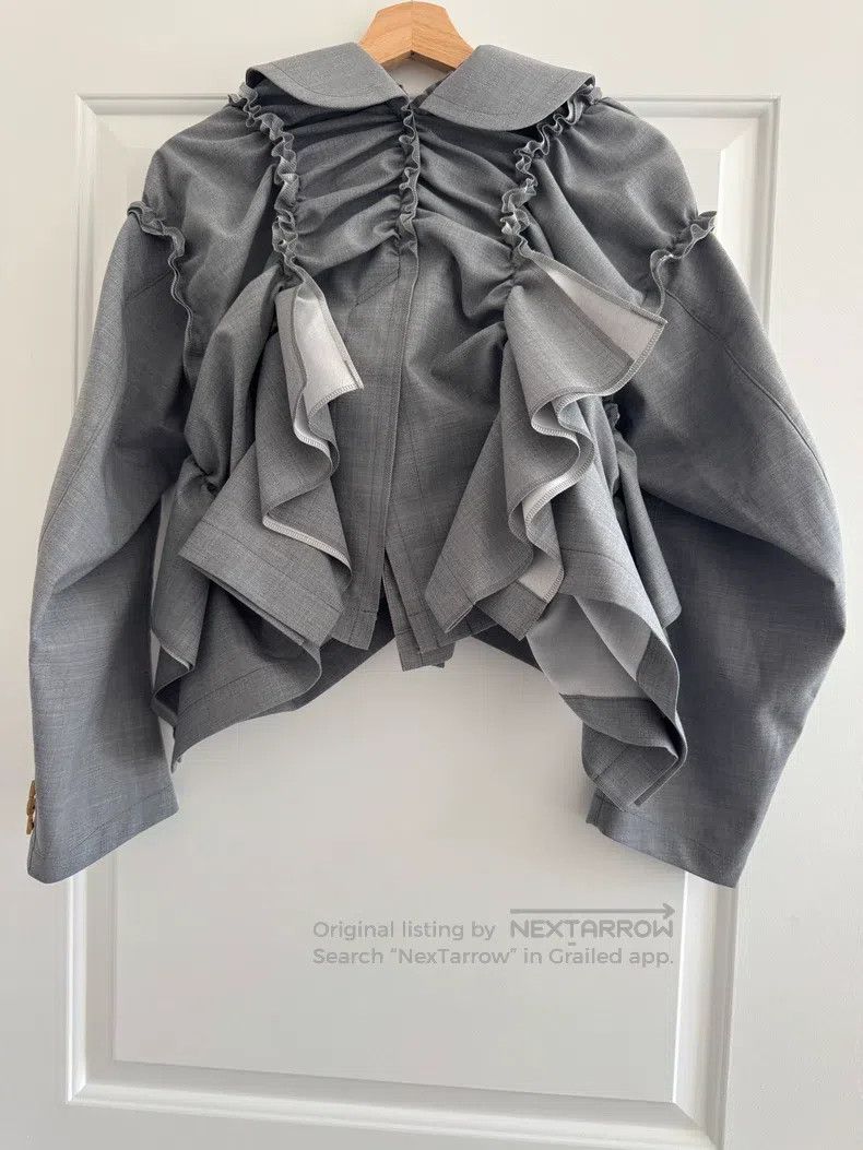 Comme des Garcons Comme Des Garcons Gray Pleated Jacket Size S / US 4 / IT 40 - 2 Thumbnail