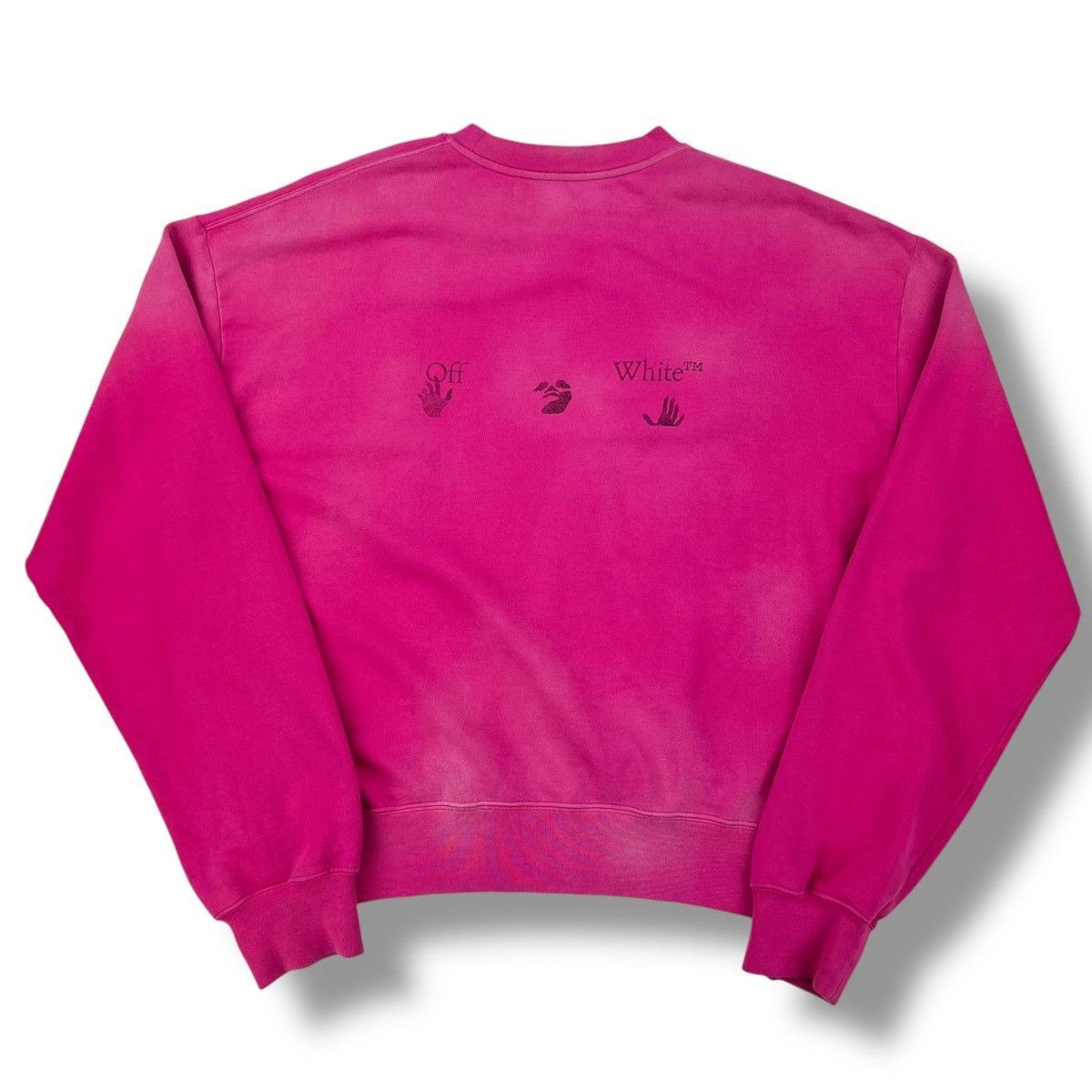 Off-White Off-White Hand Print Distressed Pink Sweatshirt Size US L / EU 52-54 / 3 - 3 Thumbnail