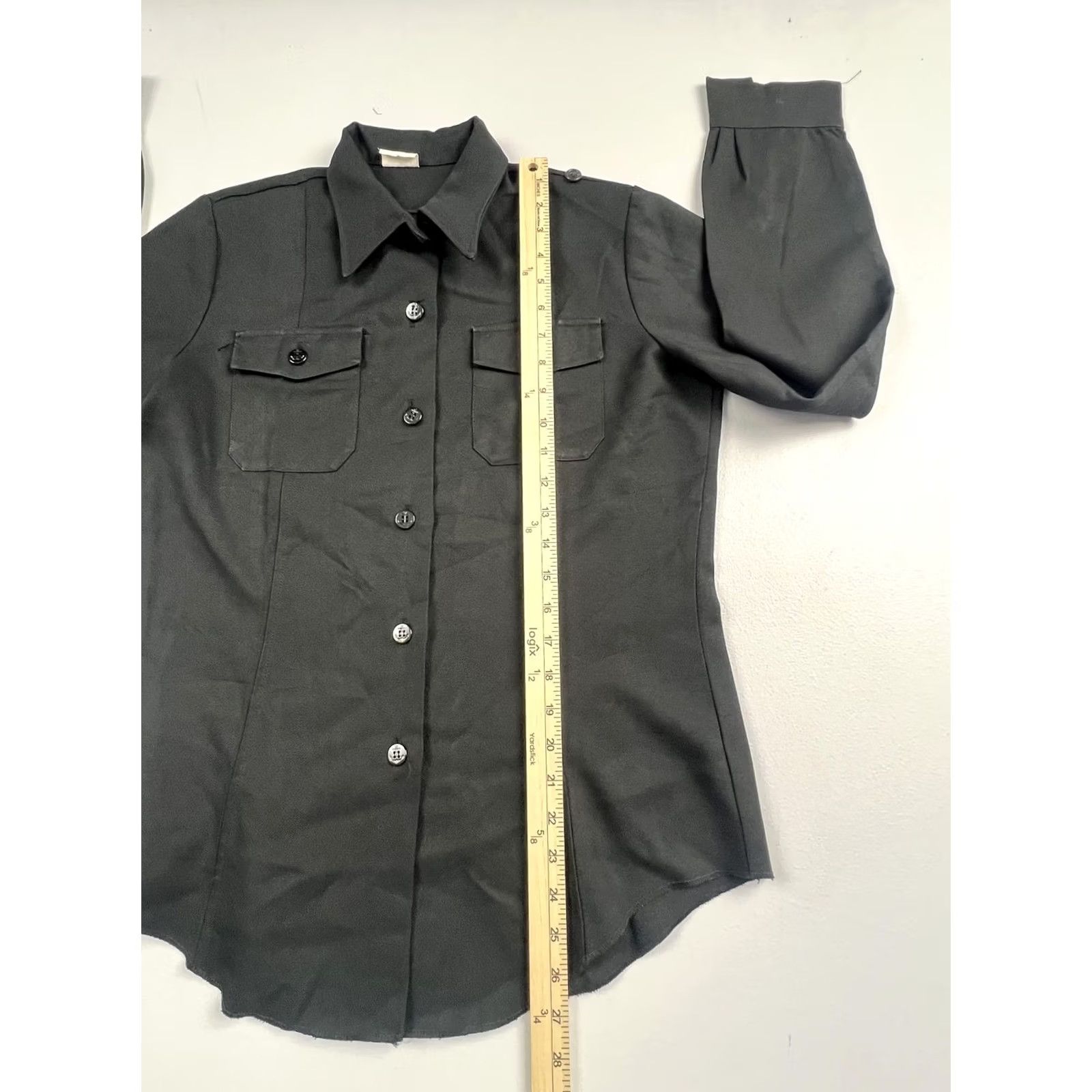 Vintage Military Shirt Mens Blue Solid Twill Button Front Long Sleeve Workwear Read Size US S / EU 44-46 / 1 - 5 Thumbnail