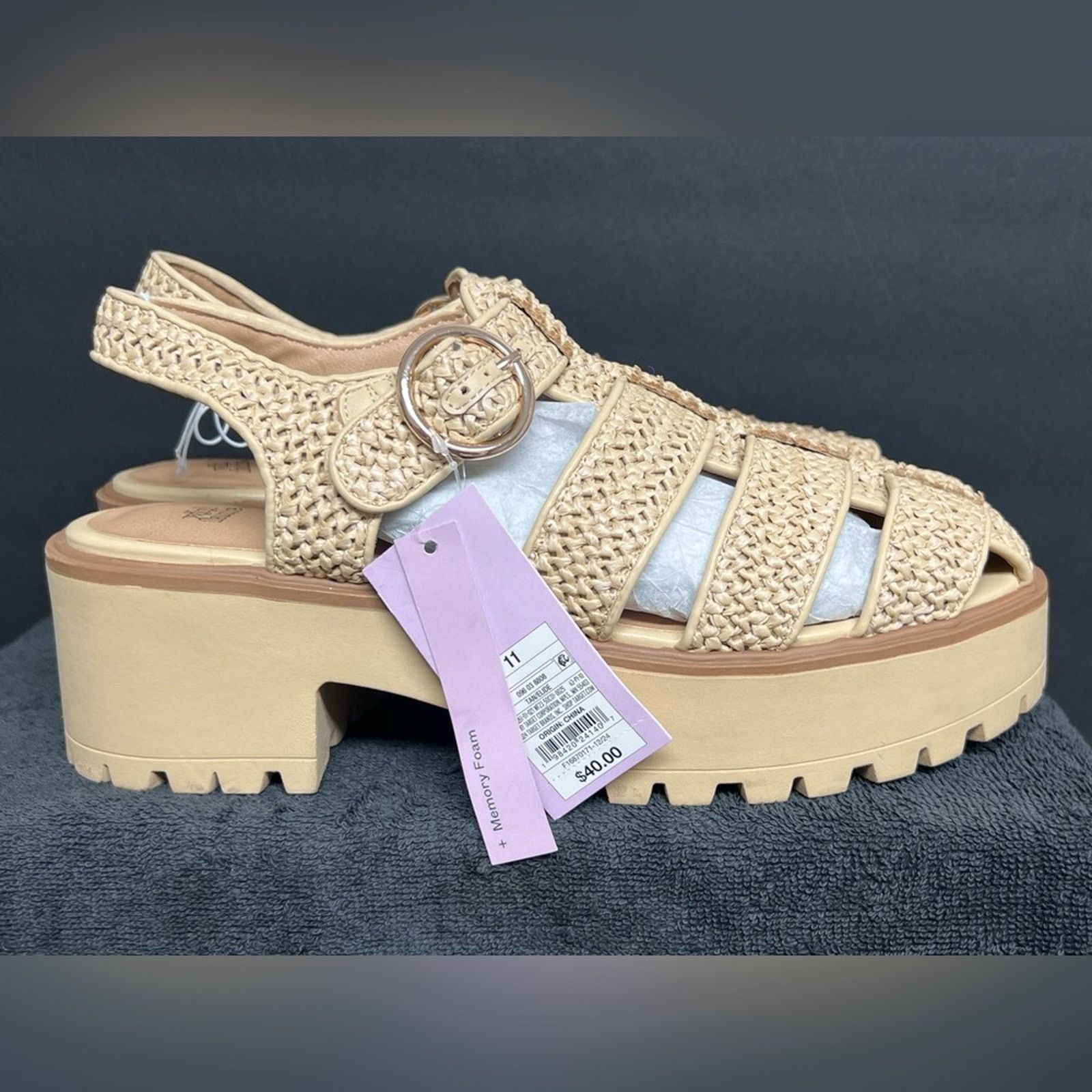 Other NWT Wild Fable Elide Raffia Platform Heels Sandals Size 11 Size US 11 / IT 41 - 2 Thumbnail