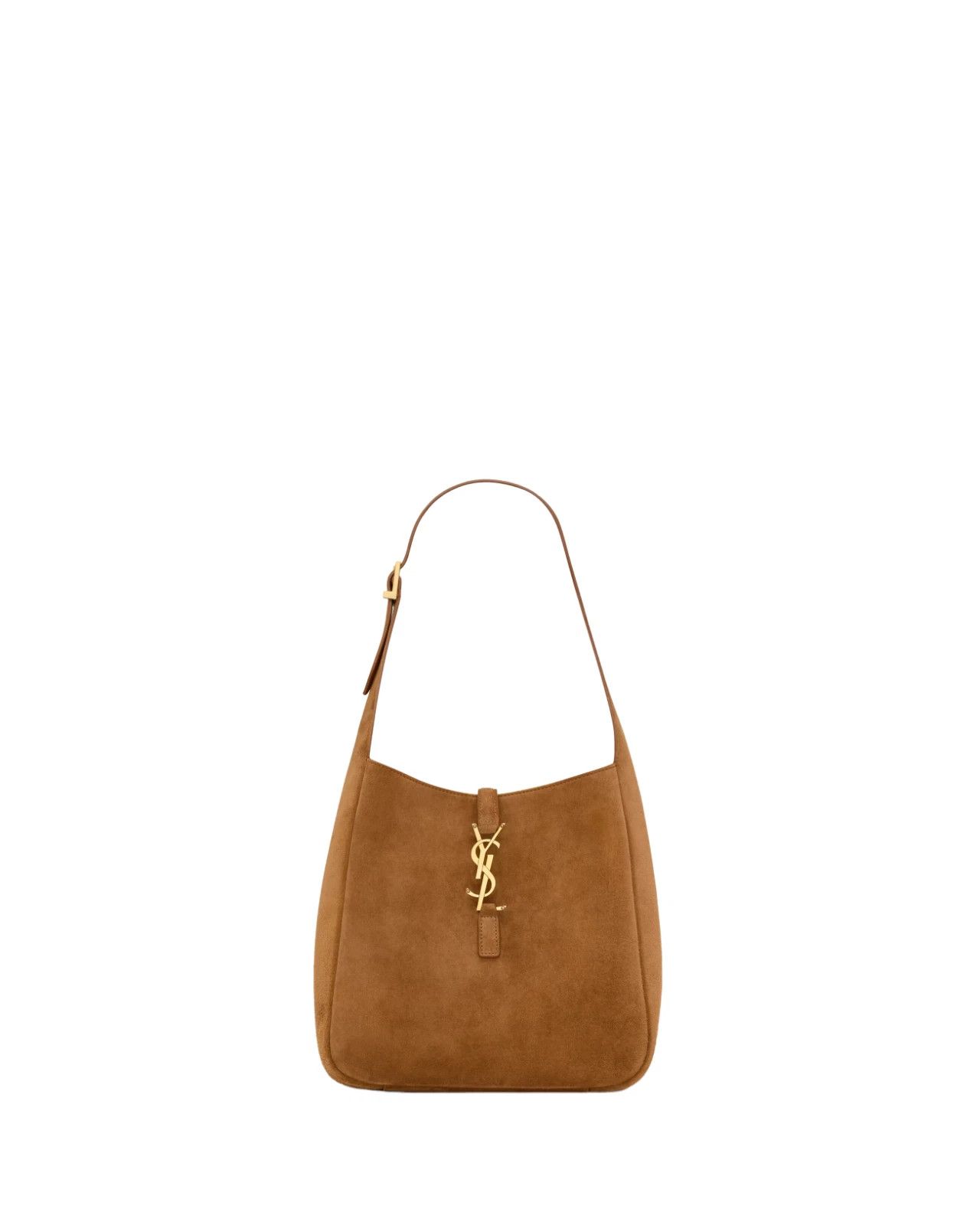 SAINT LAURENT Le A Sm Caramel Cognac Suede Bag