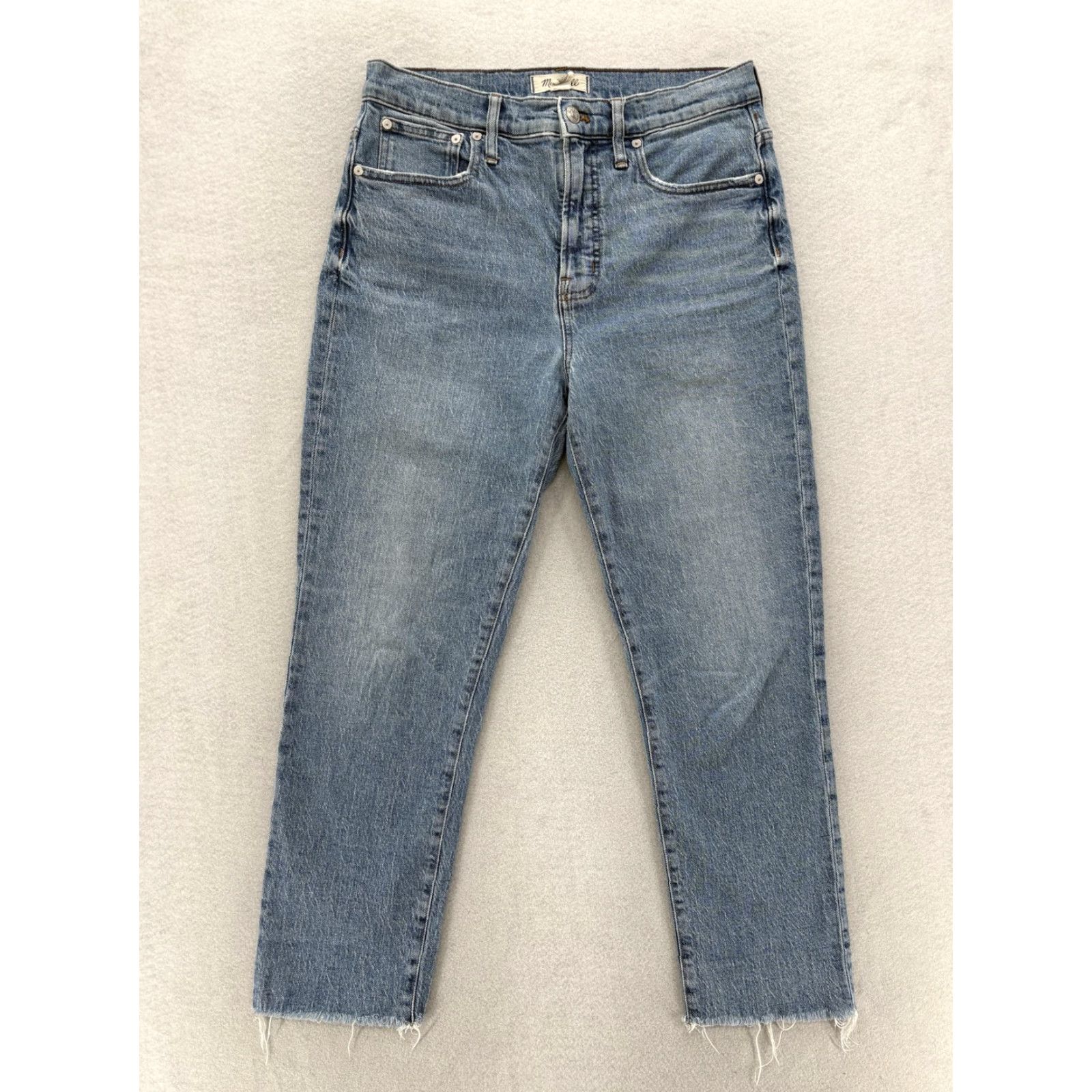 Madewell Madewell Jeans Womens 29 Blue Medium Wash High Rise Cropped Slim 5-Pocket Denim Cotton Spandex Zip Fabric Size 29" - 2 Thumbnail