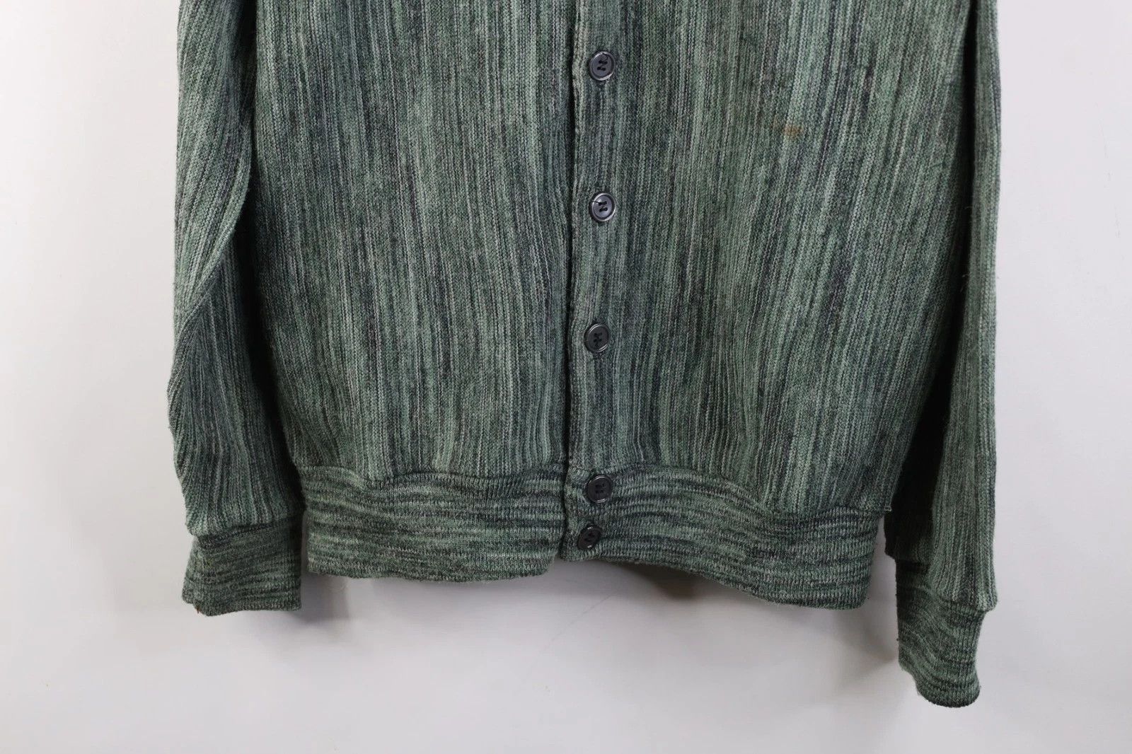 Vintage Vintage 60s 70s Knit Kurt Cobain Cardigan Sweater Green USA Size US M / EU 48-50 / 2 - 3 Thumbnail