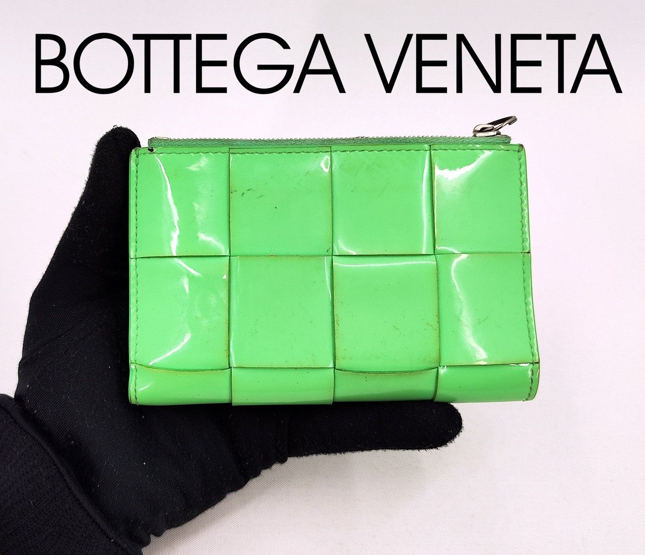 Bottega Veneta original BOTTEGA VENETA green cassette enamel leather wallet Size ONE SIZE - 1 Thumbnail
