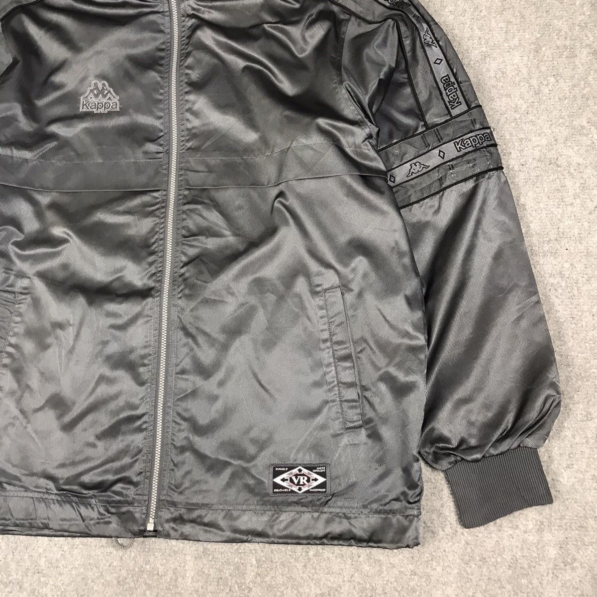 Kappa × Vintage 2000s Kappa Gray Zipper Light Jacket Size US L / EU 52-54 / 3 - 4 Thumbnail
