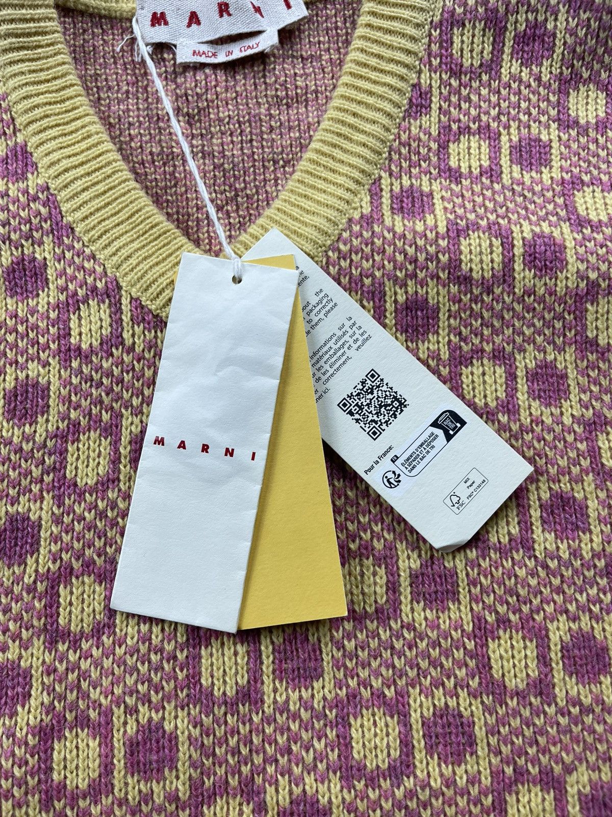 Marni Marni Studio Sleeveless Knit Vest Yellow Purple Pattern Size US L / EU 52-54 / 3 - 11 Thumbnail