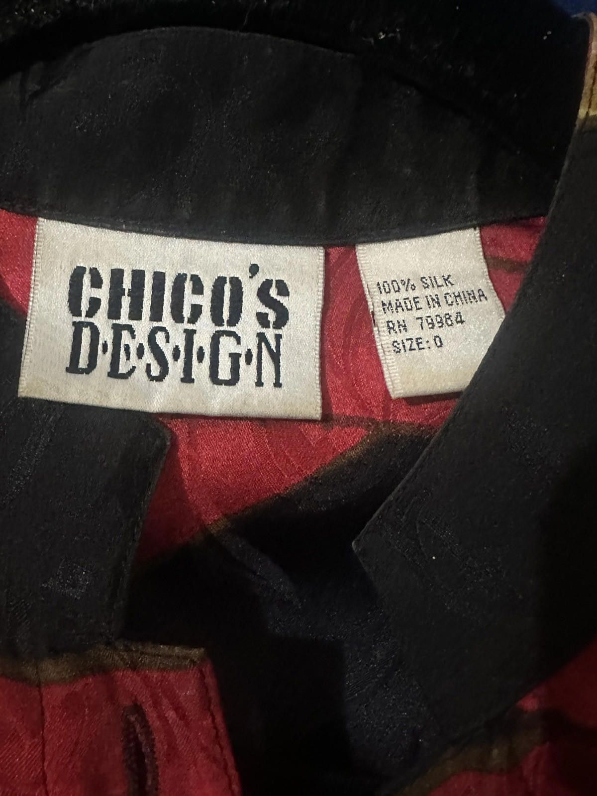 Chicos Vintage CHICO Mandarin 100% Silk Asian Style Jacket Size 0 Size XS / US 0-2 / IT 36-38 - 4 Thumbnail