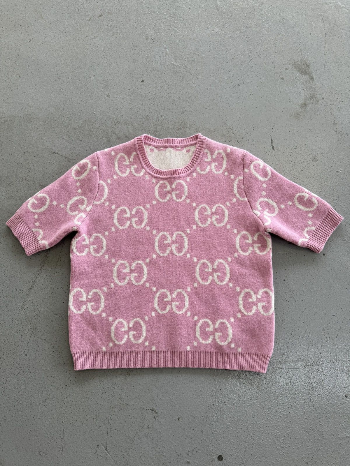 Gucci Gucci Pink GG Knit Wool Top Size L / US 10 / IT 46 - 6 Thumbnail