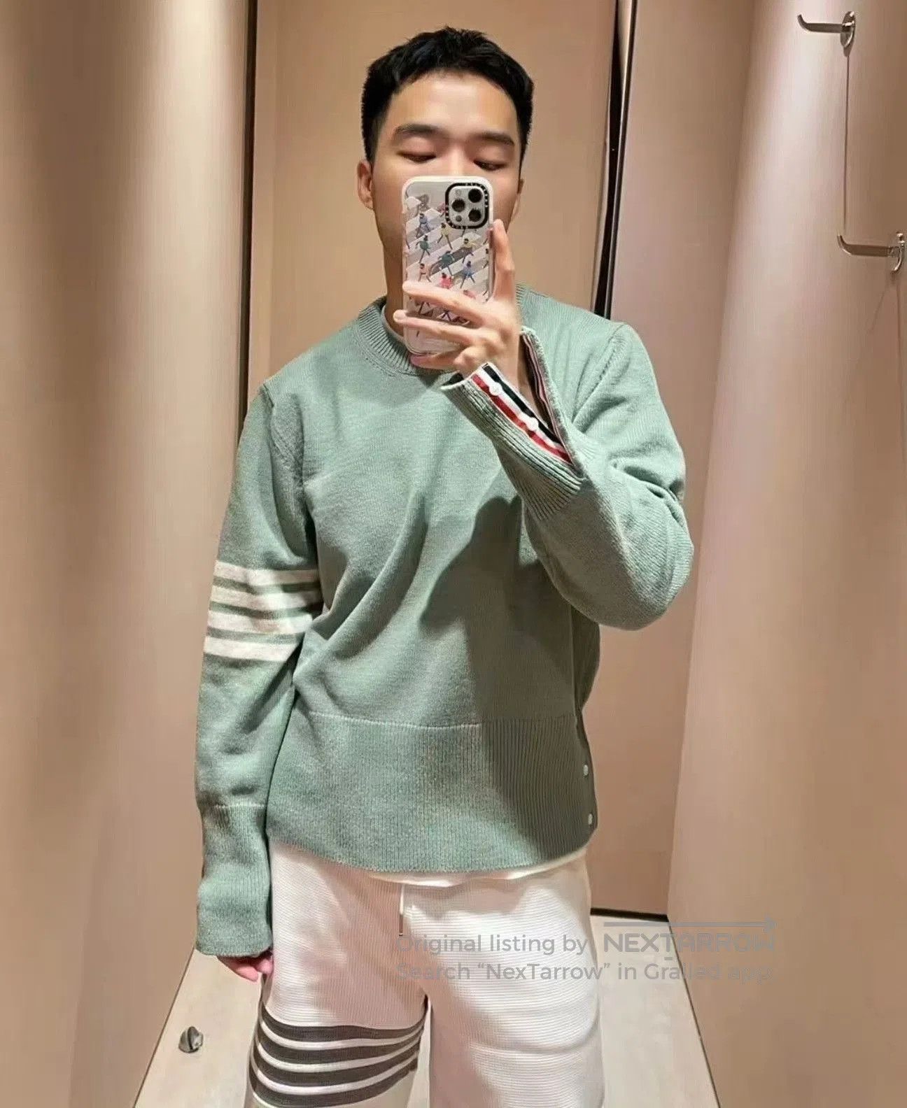 Thom Browne THOM BROWNE Green Classic Unisex Sweater. Size US M / EU 48-50 / 2 - 5 Thumbnail