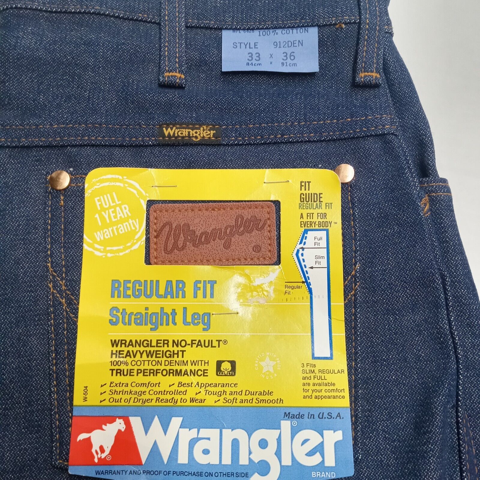 Wrangler Vintage Wrangler No-Fault Jeans Men's Size 33x36 Blue Cotton Size US 33 - 2 Thumbnail