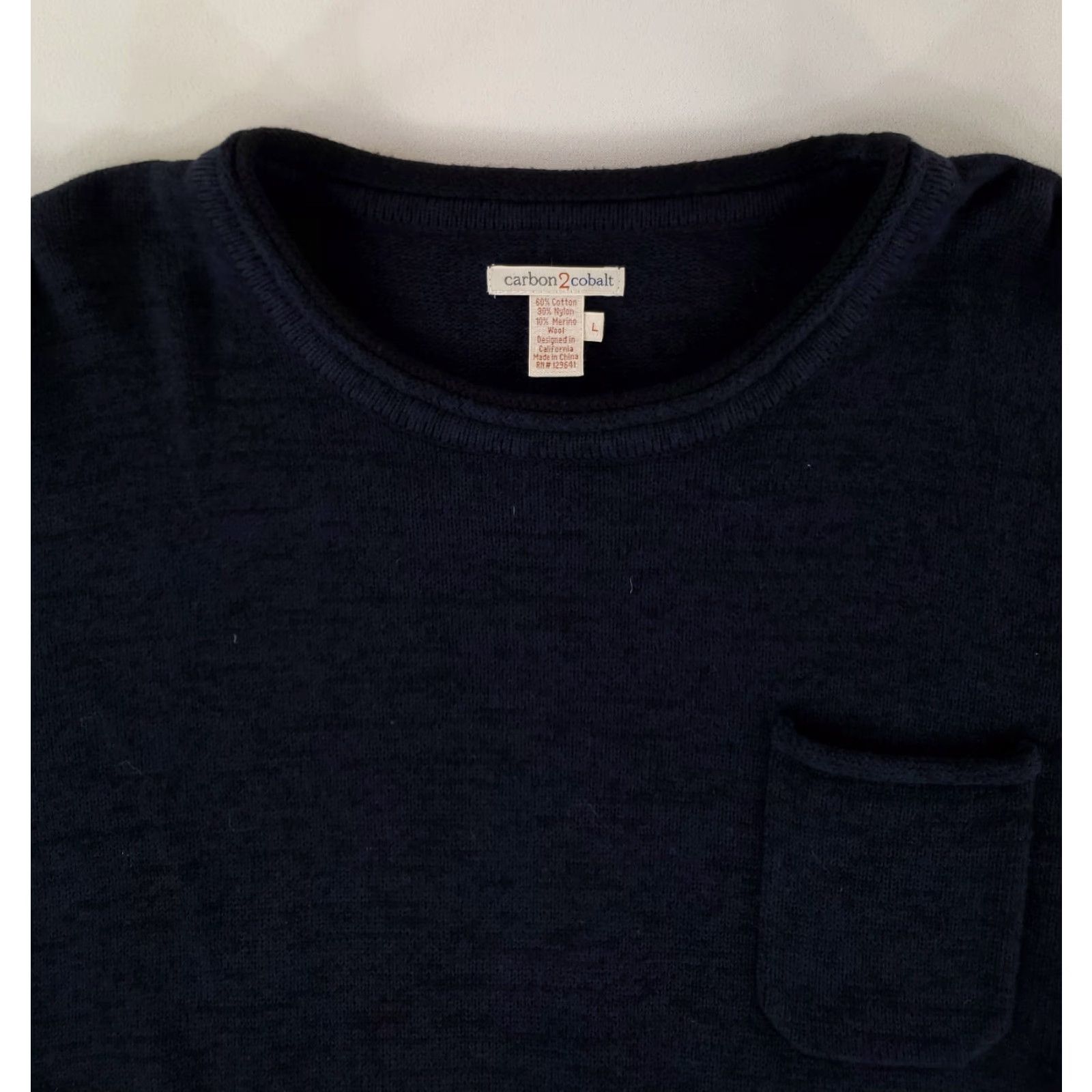 Carbon2Cobalt Carbon 2 Cobalt Roll Neck Sweater Cotton Nylon Wool Blend Navy Blue Mens L Size US L / EU 52-54 / 3 - 3 Thumbnail