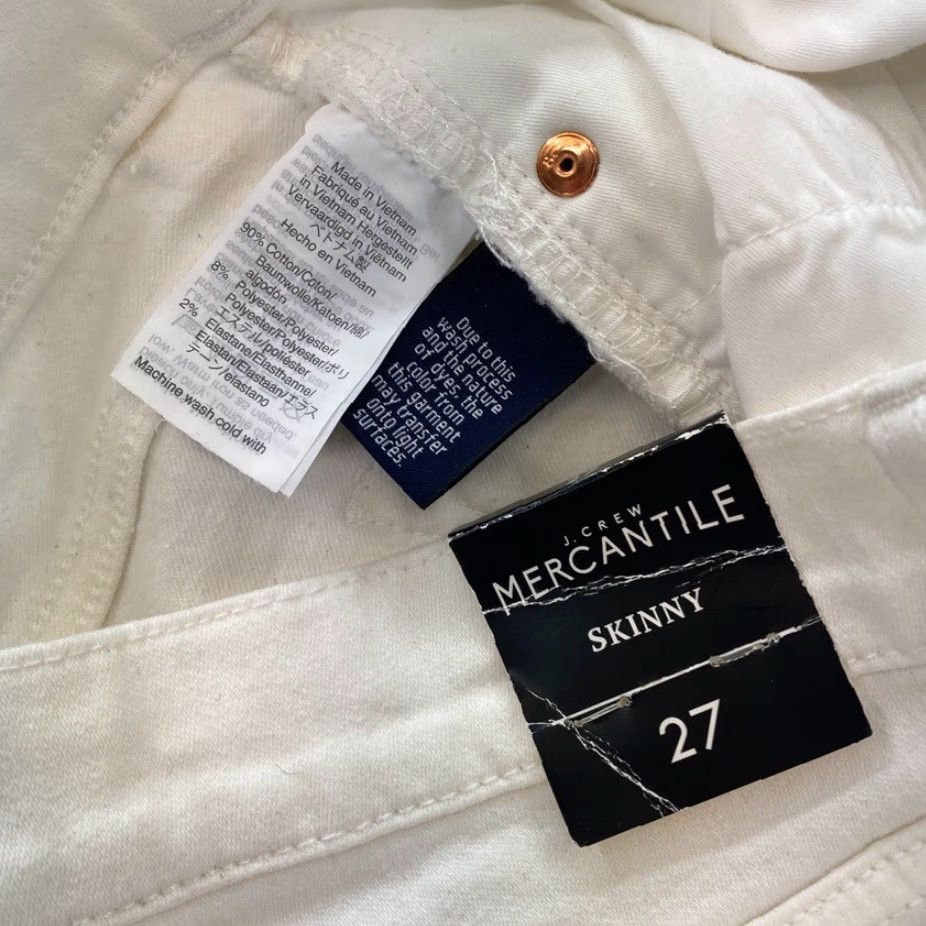 J.Crew j.Crew Mercantile Women White Stretch Denim Skinny Jeans Mid Rise 27 NWT Jeans California? Size 27" / US 4 / IT 40 - 7 Thumbnail