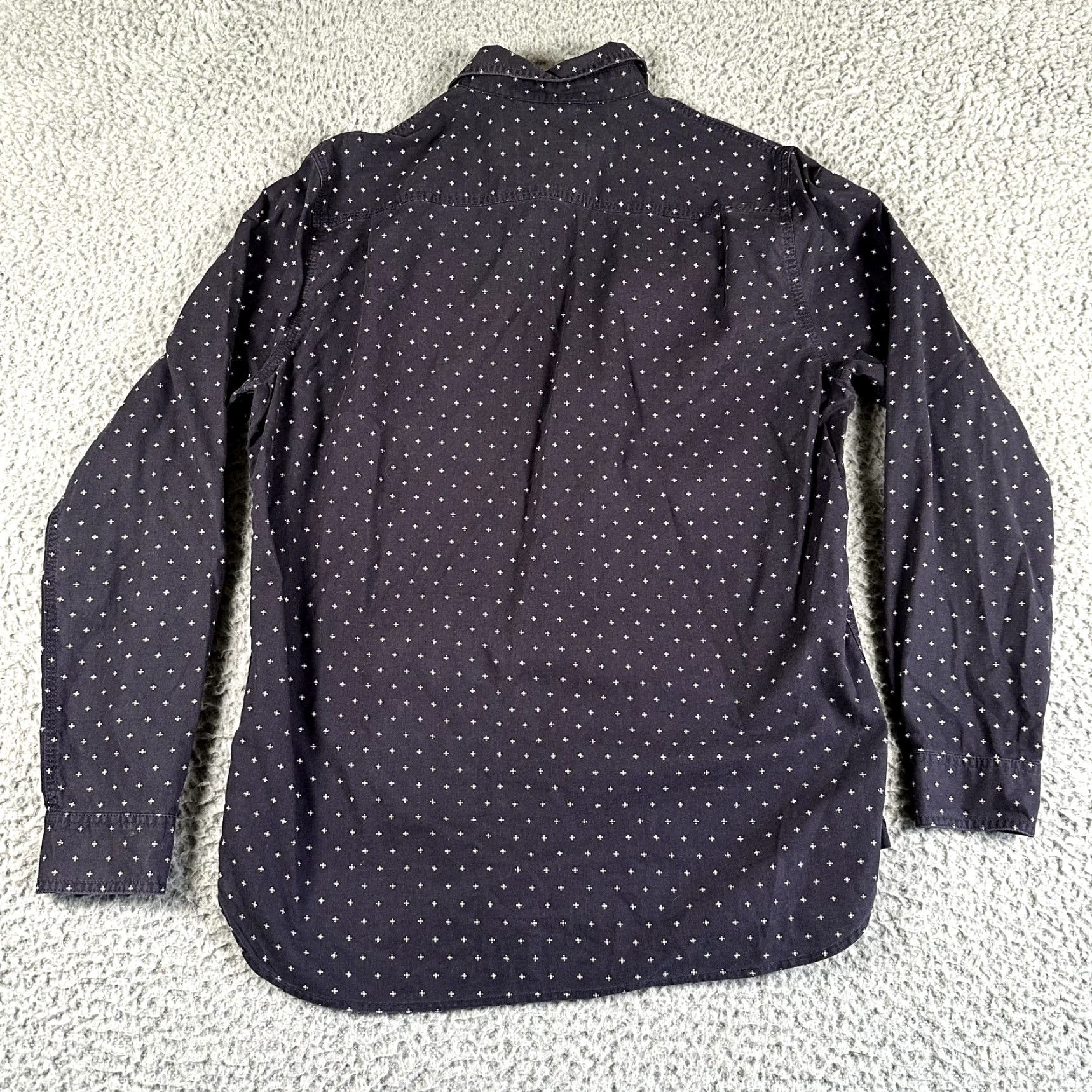 Vintage Denim & Supply Shirt Men's M Blue Geometric Knit Regular Button-Up Size US M / EU 48-50 / 2 - 6 Thumbnail