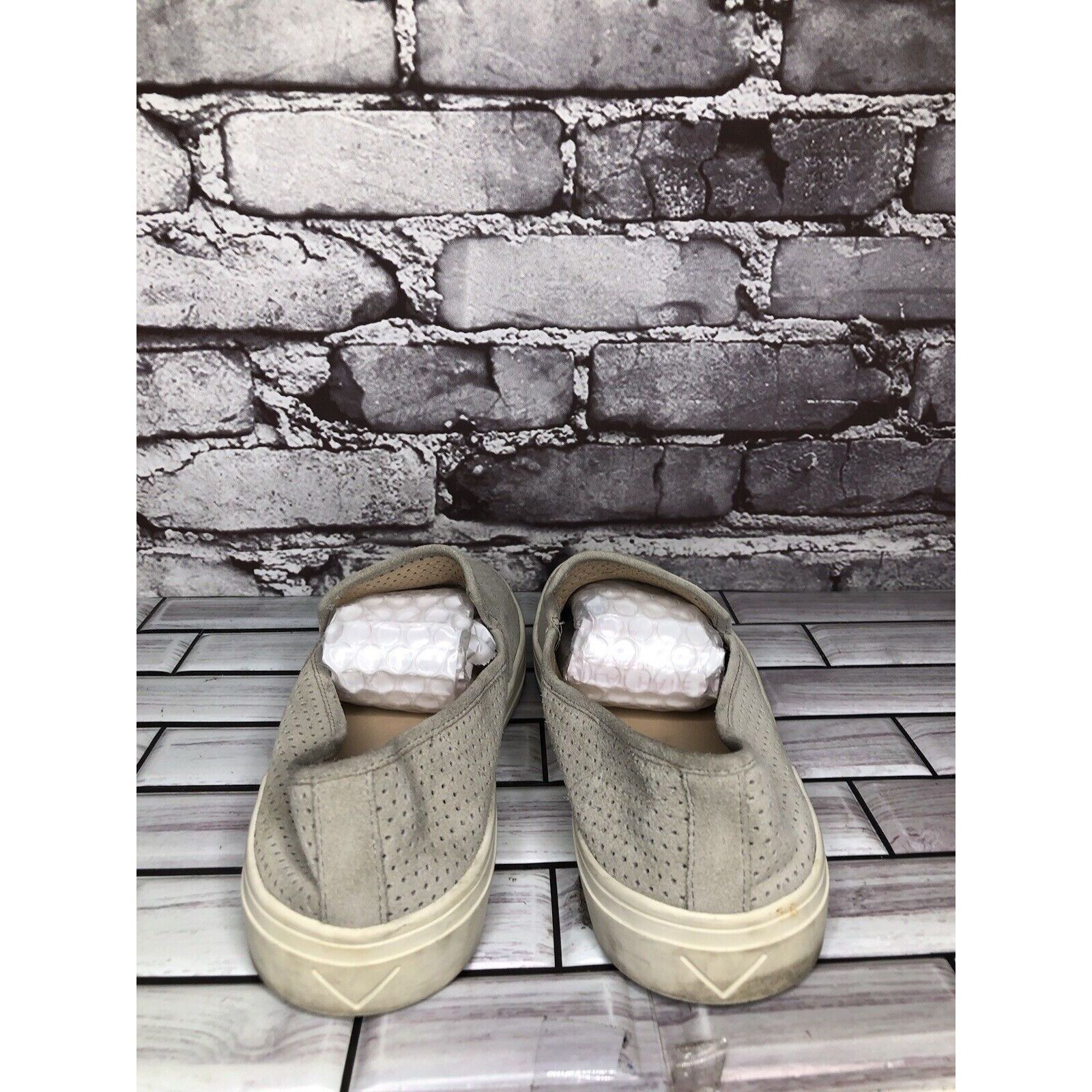 Other Via Spiga Grey Suede Leather Perforated Slip On Sneaker Shoe Size US 7 / IT 37 - 3 Thumbnail