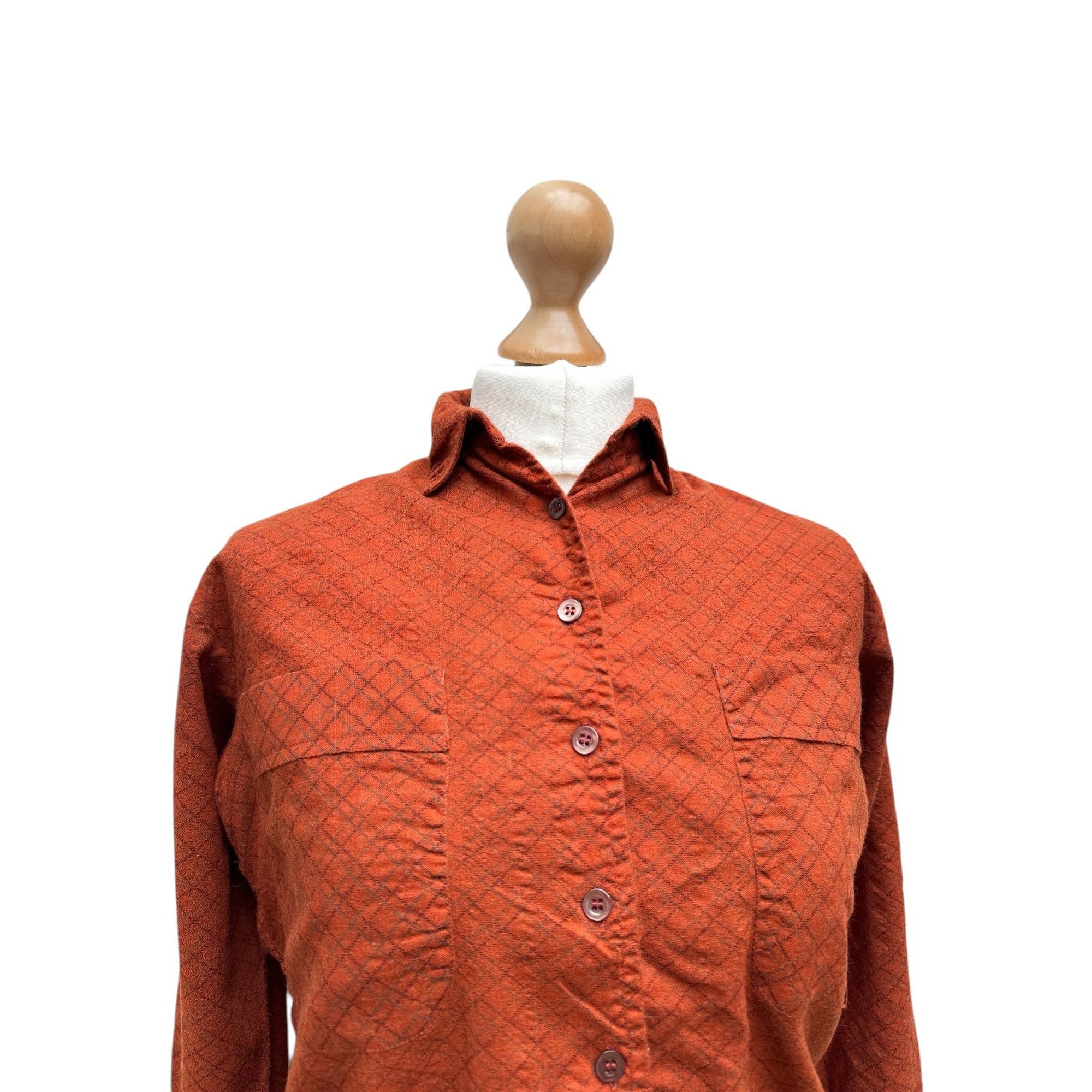 Yves Saint Laurent Rive Gauche 1970s Checkered Flannel Shirt Size XS / US 0-2 / IT 36-38 - 2 Thumbnail