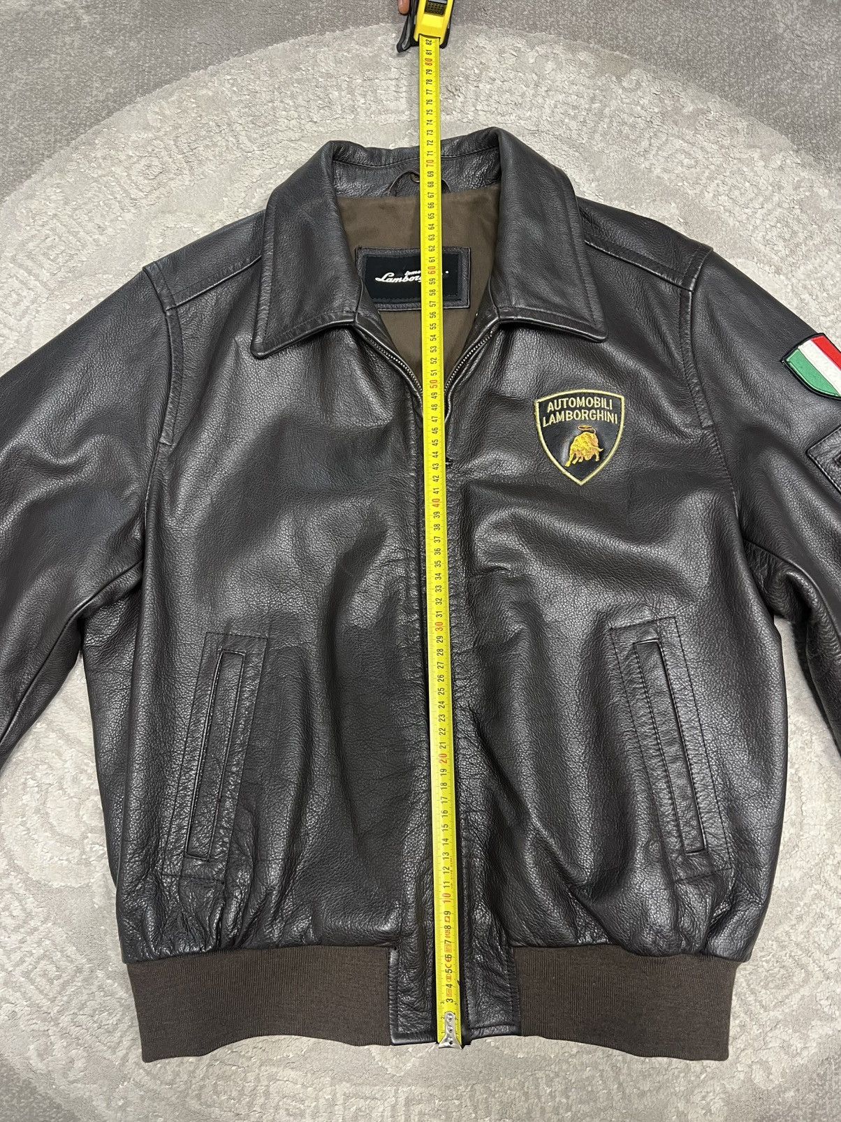 Lamborghini Lamborghini Brown Leather Jacket Vintage Size US L / EU 52-54 / 3 - 6 Thumbnail