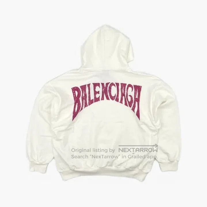 Balenciaga Balenciaga White Hooded Letter Print Sweatshirt. Size US XS / EU 42 / 0 - 3 Thumbnail