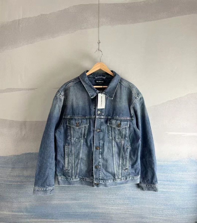 Balenciaga Balenciaga Blue Logo Denim Jacket-2506 Size US L / EU 52-54 / 3 - 2 Thumbnail