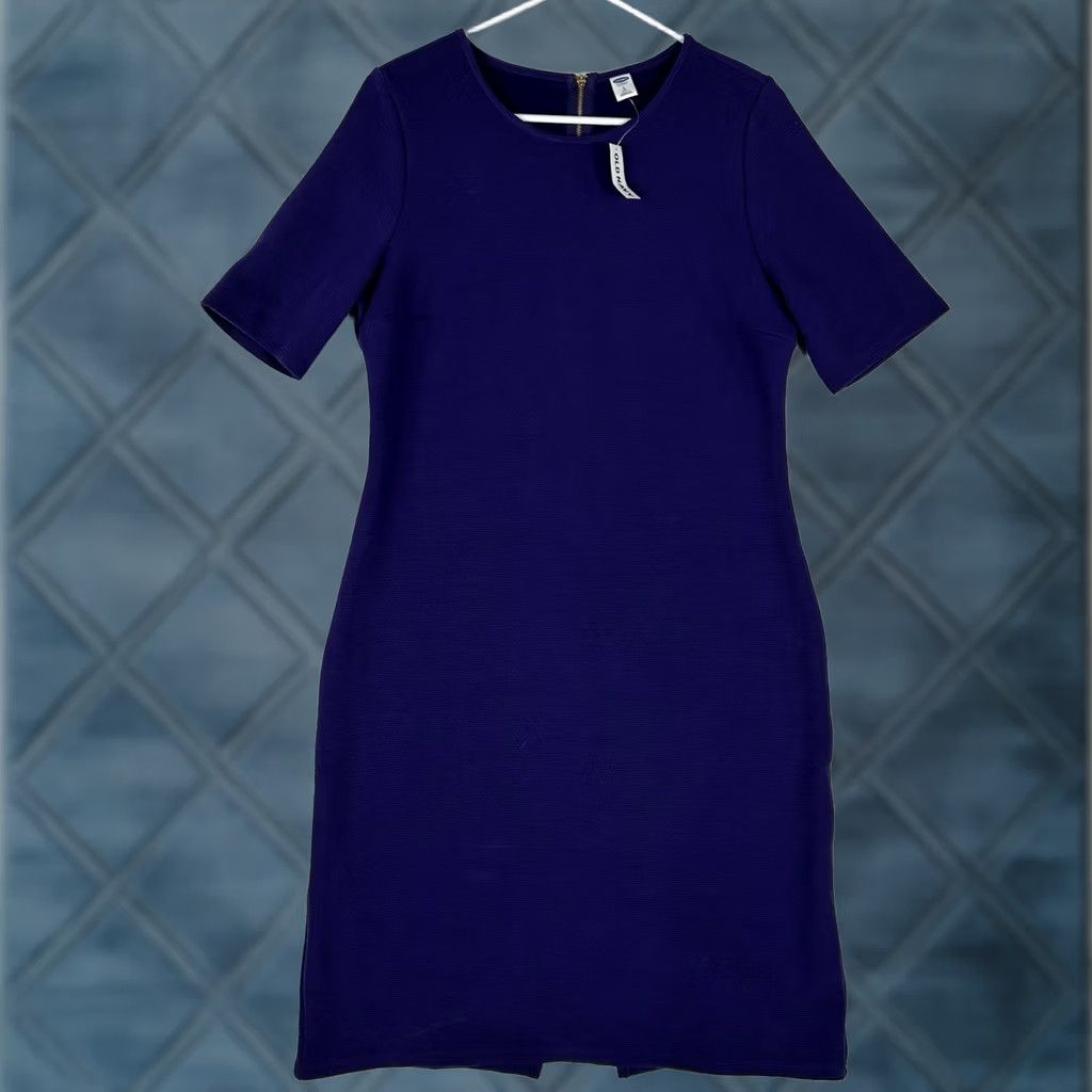 Old Navy Old Navy Purple Short Sleeve Midi Dress Women’s L NWT Zip Back Size 36" / US 14 / IT 50 - 1 Thumbnail