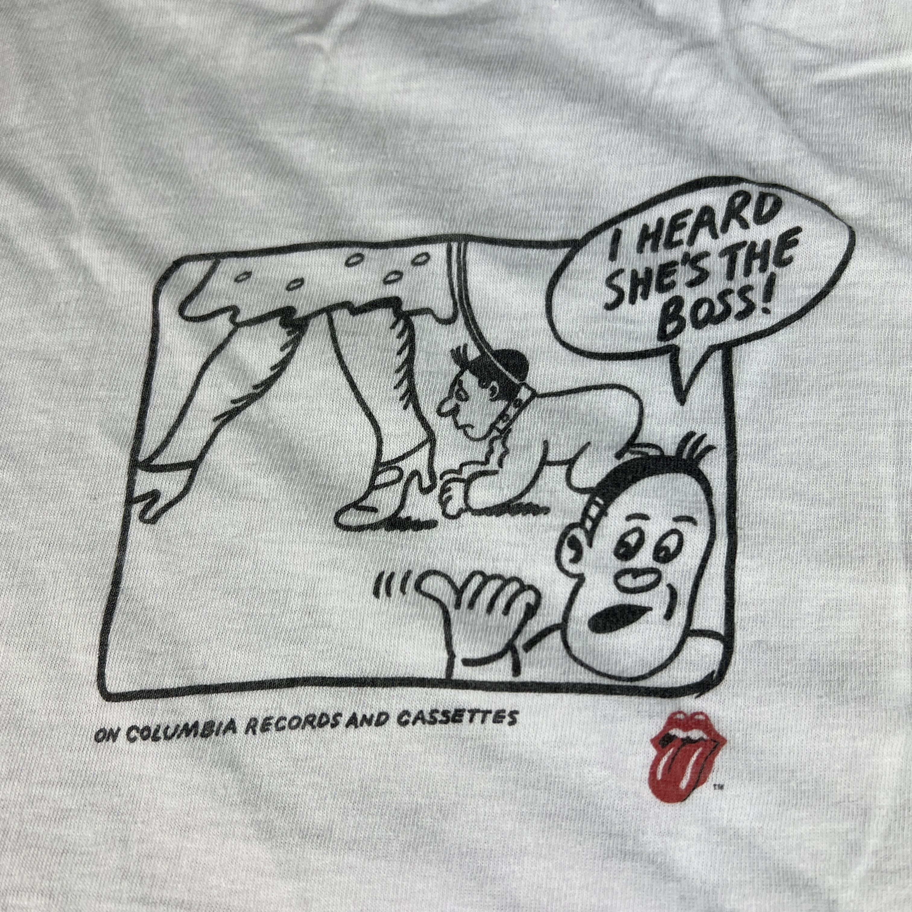 Vintage VTG 80s Mick Jagger She's The Boss Dingy Single Stitch Tee Size US S / EU 44-46 / 1 - 7 Thumbnail
