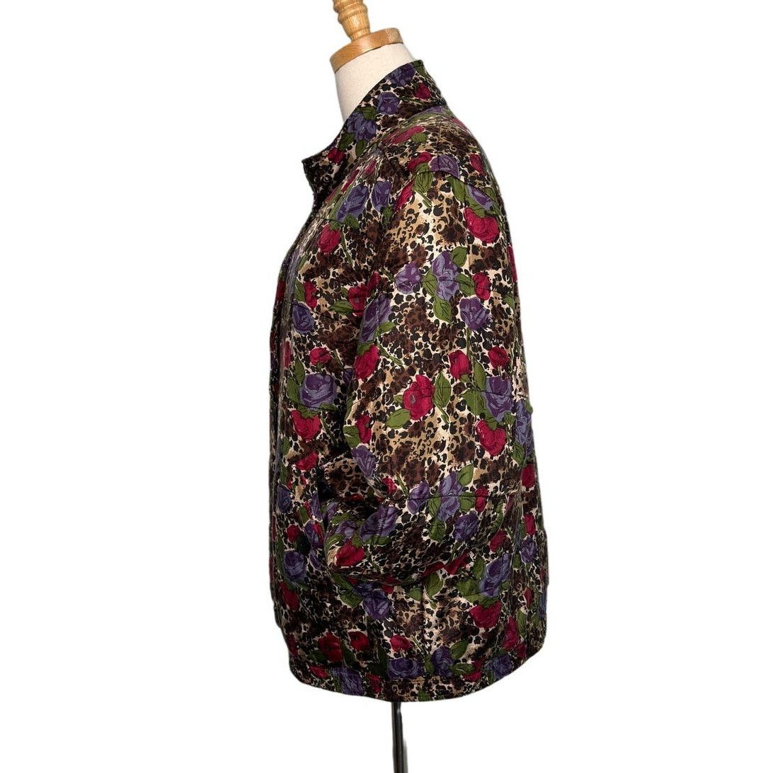 Vintage Vintage 100% silk rose floral animal print bomber jacket M Size M / US 6-8 / IT 42-44 - 4 Thumbnail