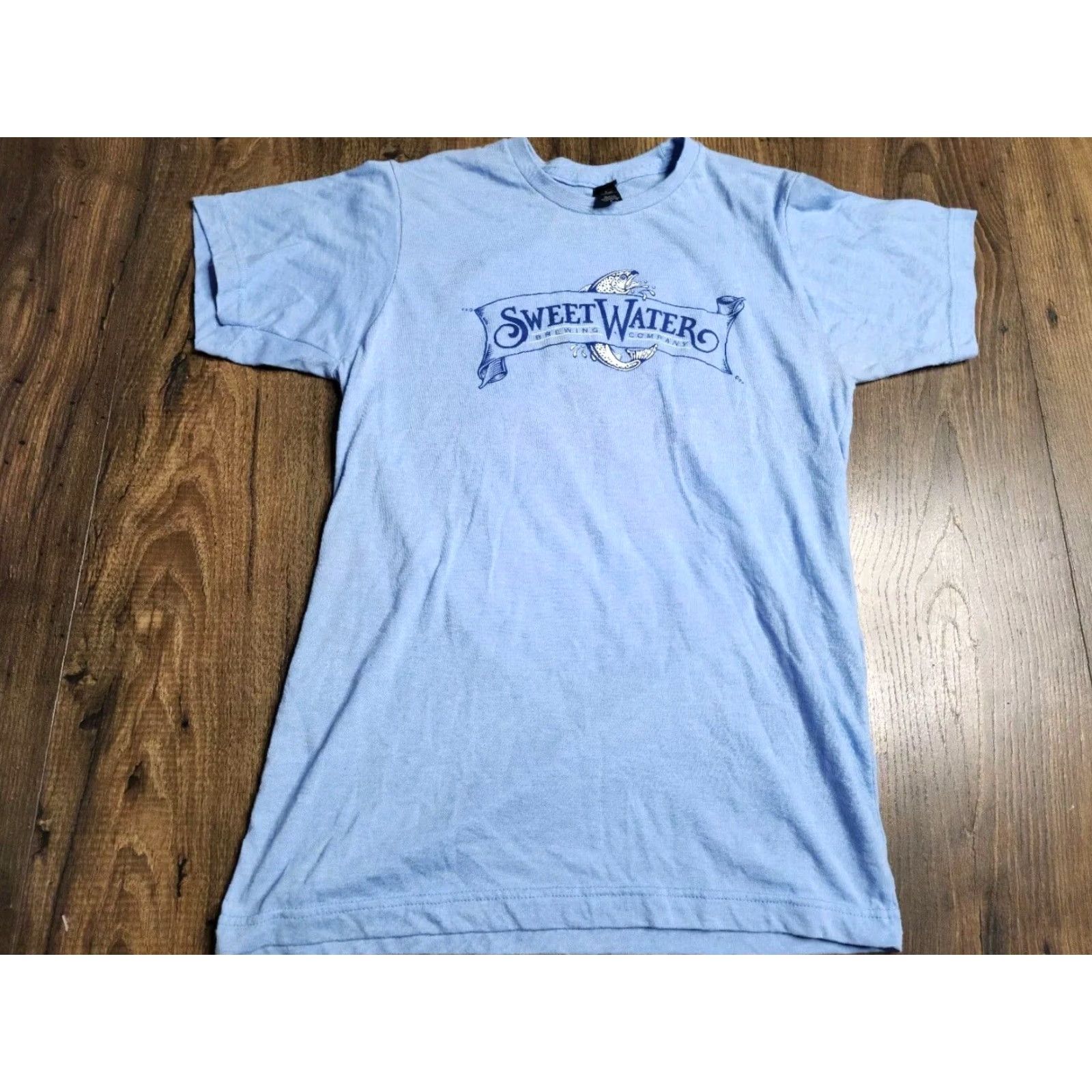 Tultex Sweetwater Brewing Company Beer T-Shirt Womens M Blue Short Sleeve Distressed Double-Sided Size M / US 6-8 / IT 42-44 - 2 Thumbnail