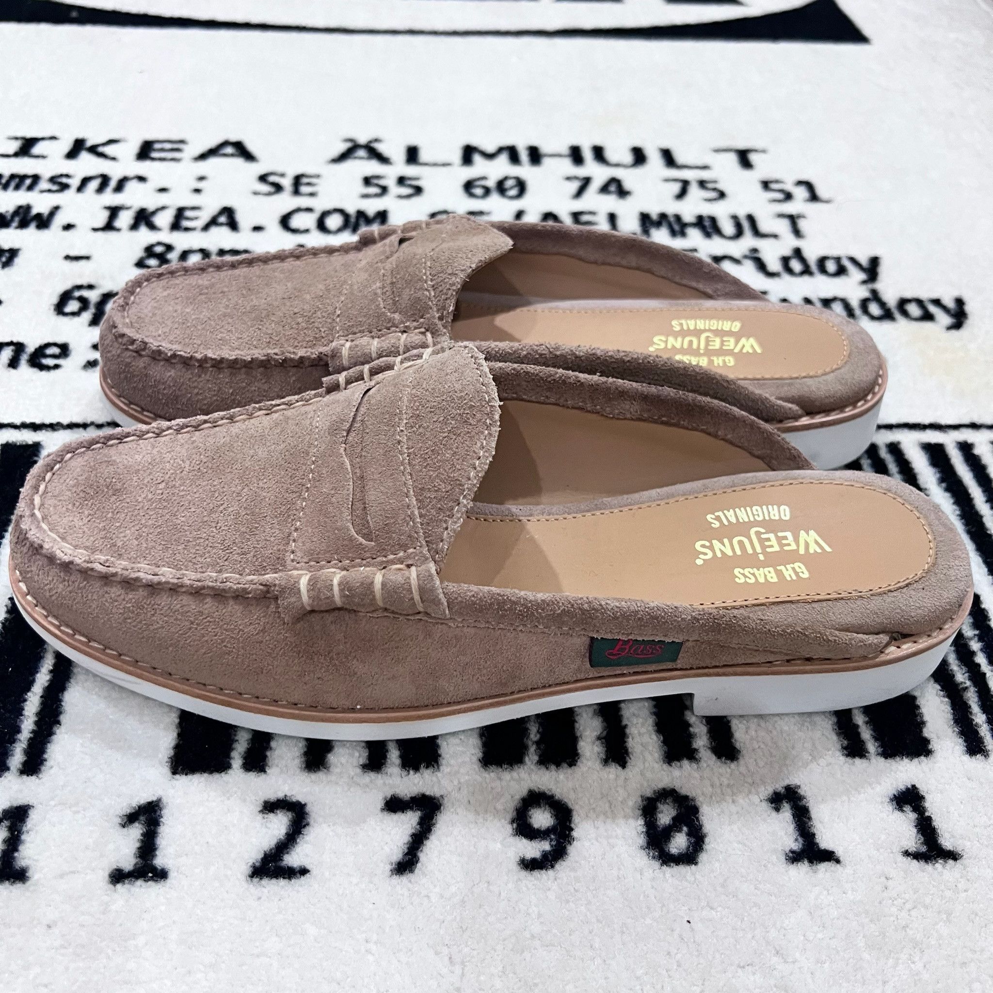 G.H.Bass Originals Weejuns Loafer Mules Wynn Suede Cognag