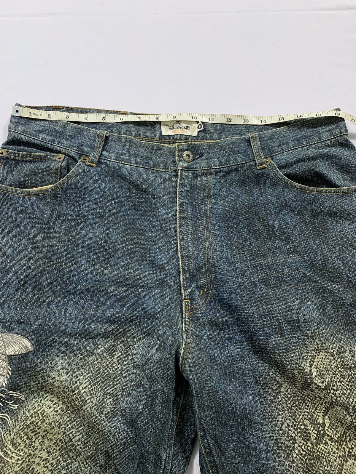 Tornado Mart RARE🔥KARAKURI TAMASHII SNAKE PYTHON DENIM JEANS Size US 38 / EU 54 - 6 Thumbnail