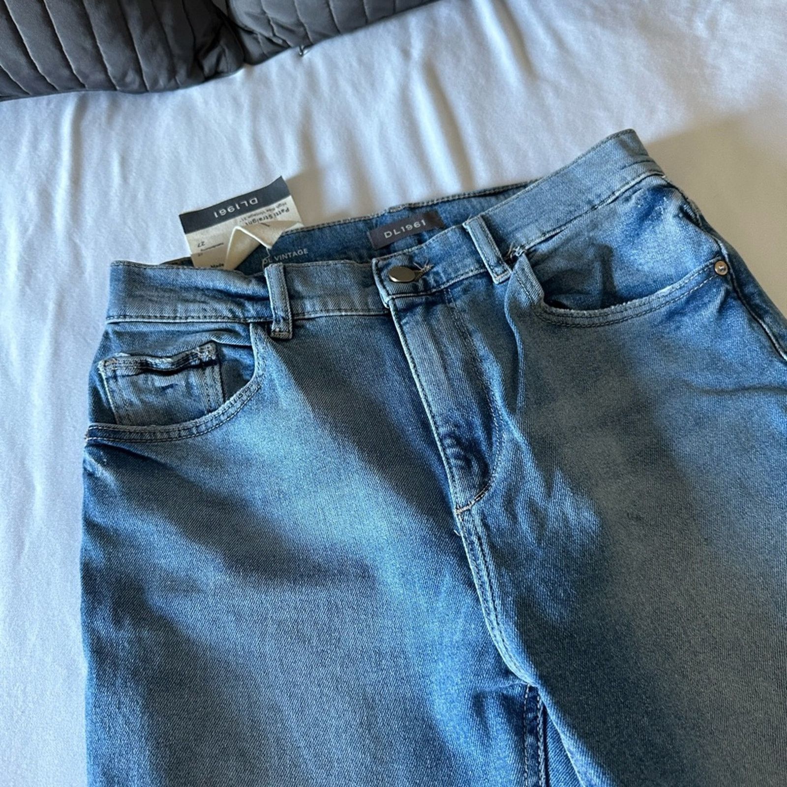DL1961 NEW DL1961 Patti Straight High Rise Jeans Raw Sz 27 $209 Size 27" / US 4 / IT 40 - 8 Thumbnail