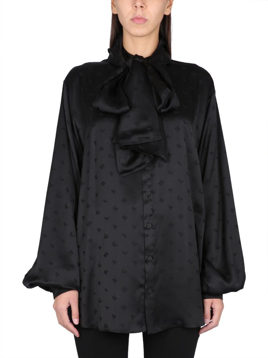 Balenciaga o1y0625 Patterned Shirt in Black Size L / US 10 / IT 46 - 1 Thumbnail
