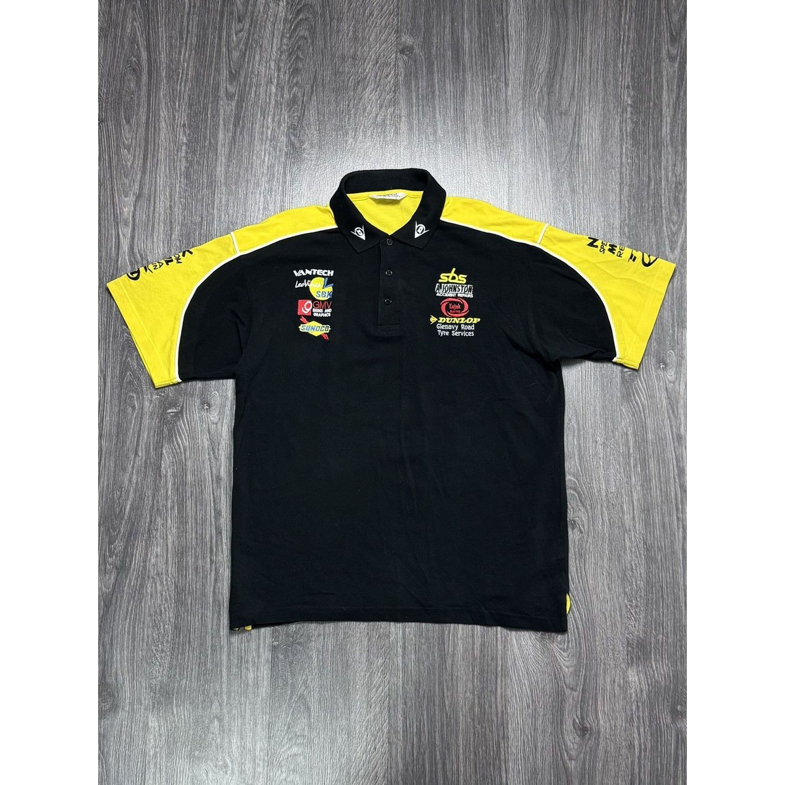 Dunlop 90s Vintage Racing Polo Shirt Dunlop F-1 Size US M / EU 48-50 / 2 - 1 Thumbnail